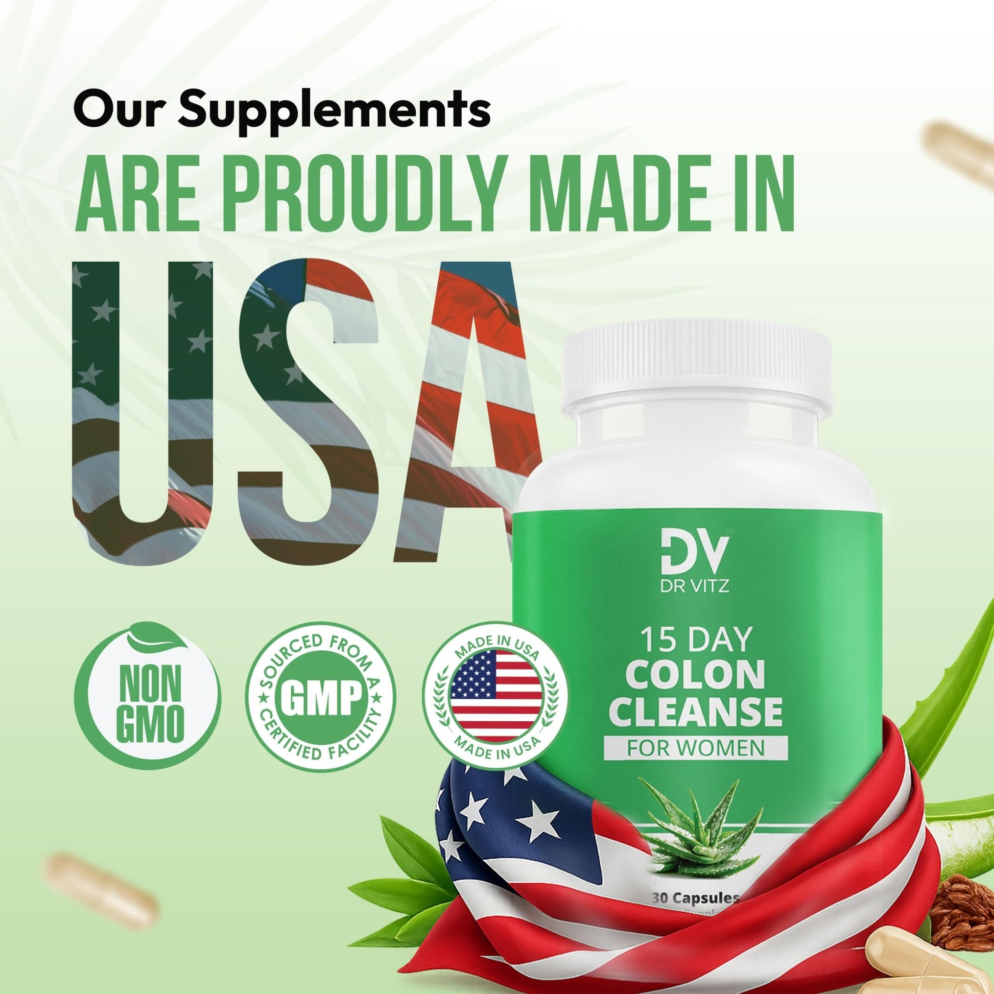 Dr Vitz 15 Day Colon Cleanse for Women – Natural Detox Pills with Herbs, Fiber & Probiotics – Bloating & Constipation Relief, Weight Loss & Gut Health Reset – 30 Capsules - OzHealthStandard