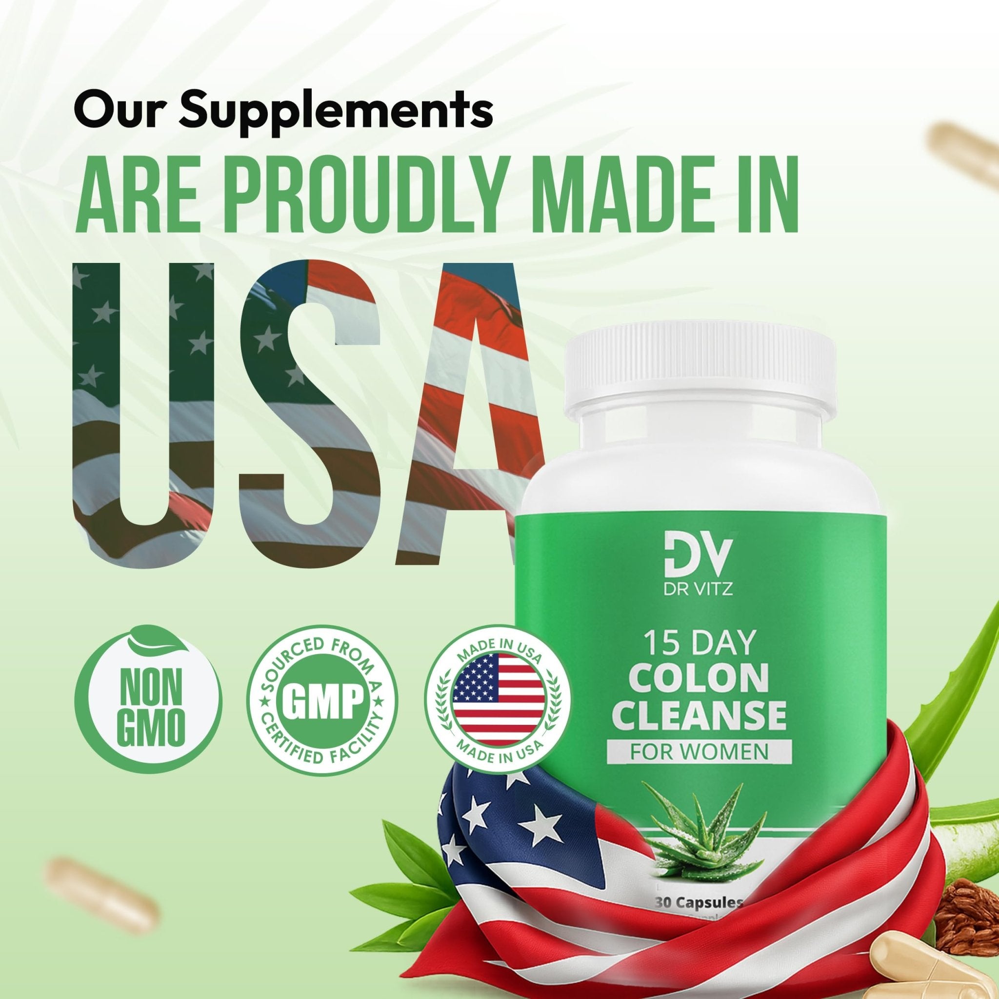 Dr Vitz 15 Day Colon Cleanse for Women – Natural Detox Pills with Herbs, Fiber & Probiotics – Bloating & Constipation Relief, Weight Loss & Gut Health Reset – 30 Capsules - OzHealthStandard