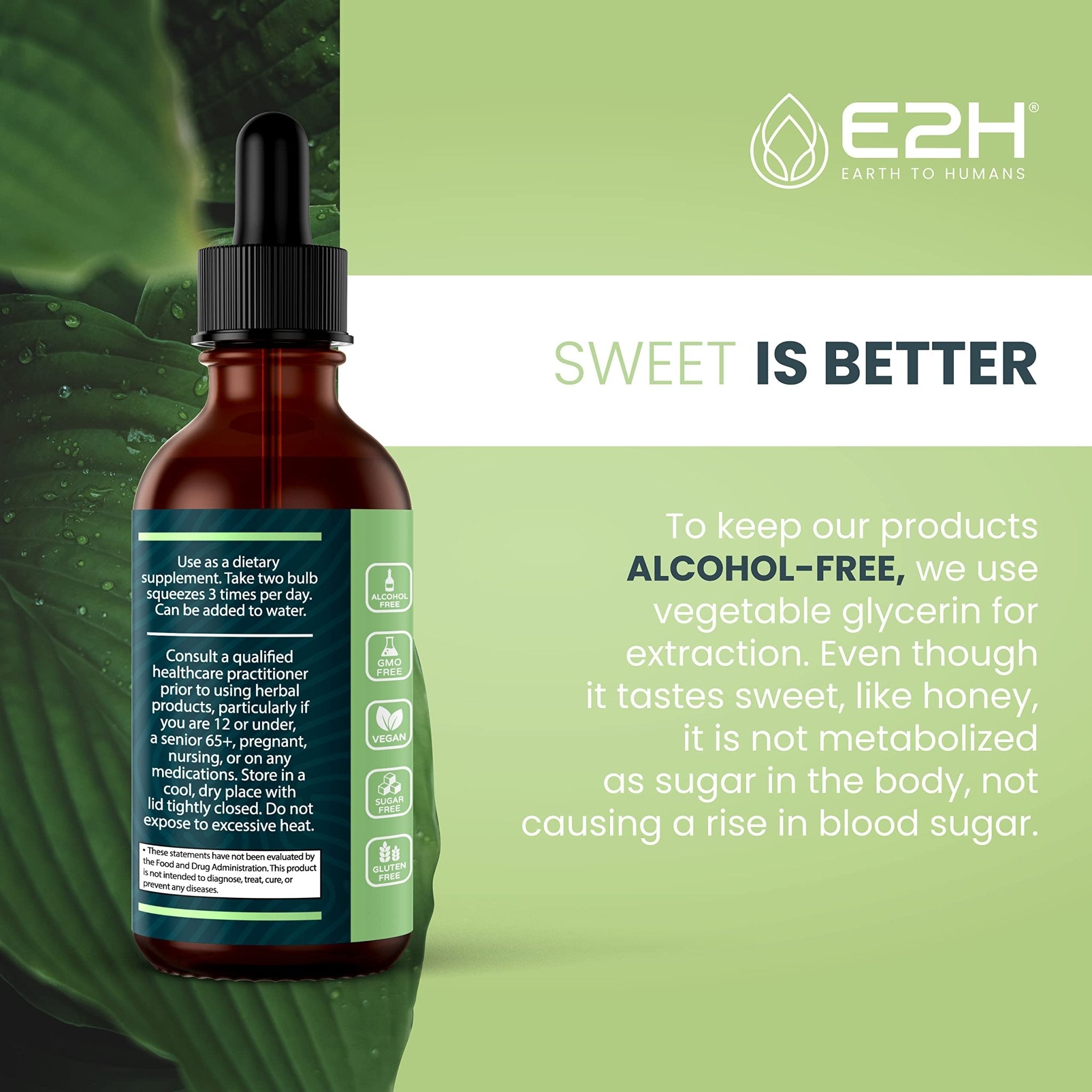 E2H Ashwagandha Liquid Drops - All-Natural Ashwagandha Supplement for Stress Relief and Mood Enhancer- Organic Ashwagandha Root Extract Effective Cortisol Manager | Non-GMO, Vegan | 2 Fl Oz - OzHealthStandard