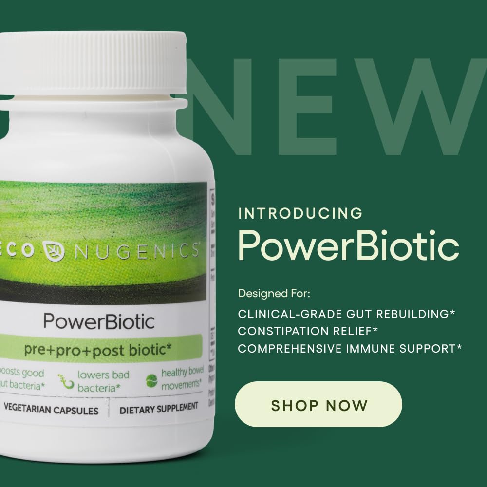 EcoNugenics PowerBiotic: Prebiotic, Probiotic & Postbiotic for Men & Women – 30 Capsules (1 Daily) – Supports Digestive Health, Gut Cleanse, Constipation Relief, Immune Function - OzHealthStandard