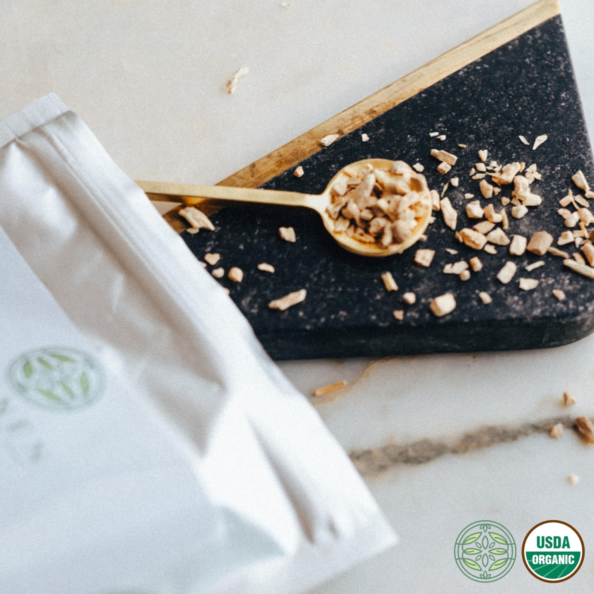 Elanen Naturals Organic Ashwagandha Root 4 oz. (113g), USDA Certified Organic Ashwagandha Root Loose Leaf Tea, Dried Withania somnifera, Cut & Sifted - OzHealthStandard