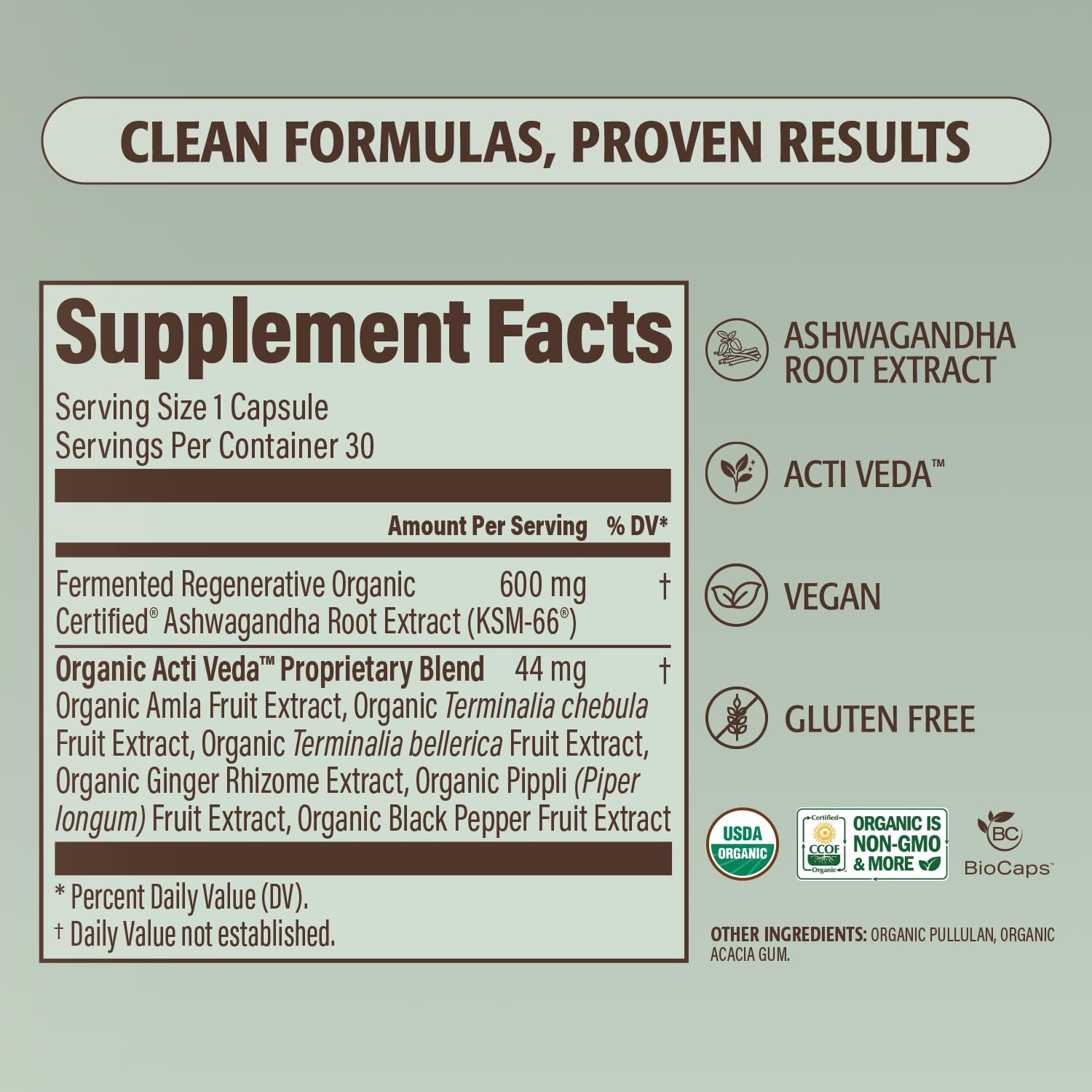 ELEVATE ORGANIC Regenerative Fermented KSM-66 Ashwagandha Vegan Capsules with Acti Veda™ (600mg, 30 Servings), Up to 150% More Effective Than KSM-66 Alone - OzHealthStandard