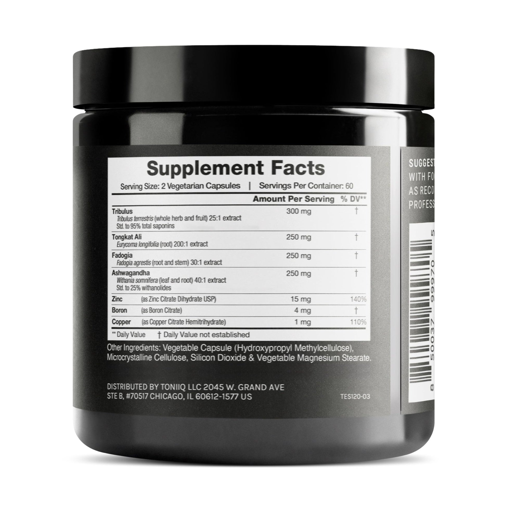 Elite T Formula - Ultra High Potency 200:1 Tongkat Ali, 30:1 Fadogia & 25% Withanolides Ashwagandha - Tribulus with 95% Saponins, Zinc, Boron & Copper - Third-Party Lab Tested - 120 Capsules - OzHealthStandard
