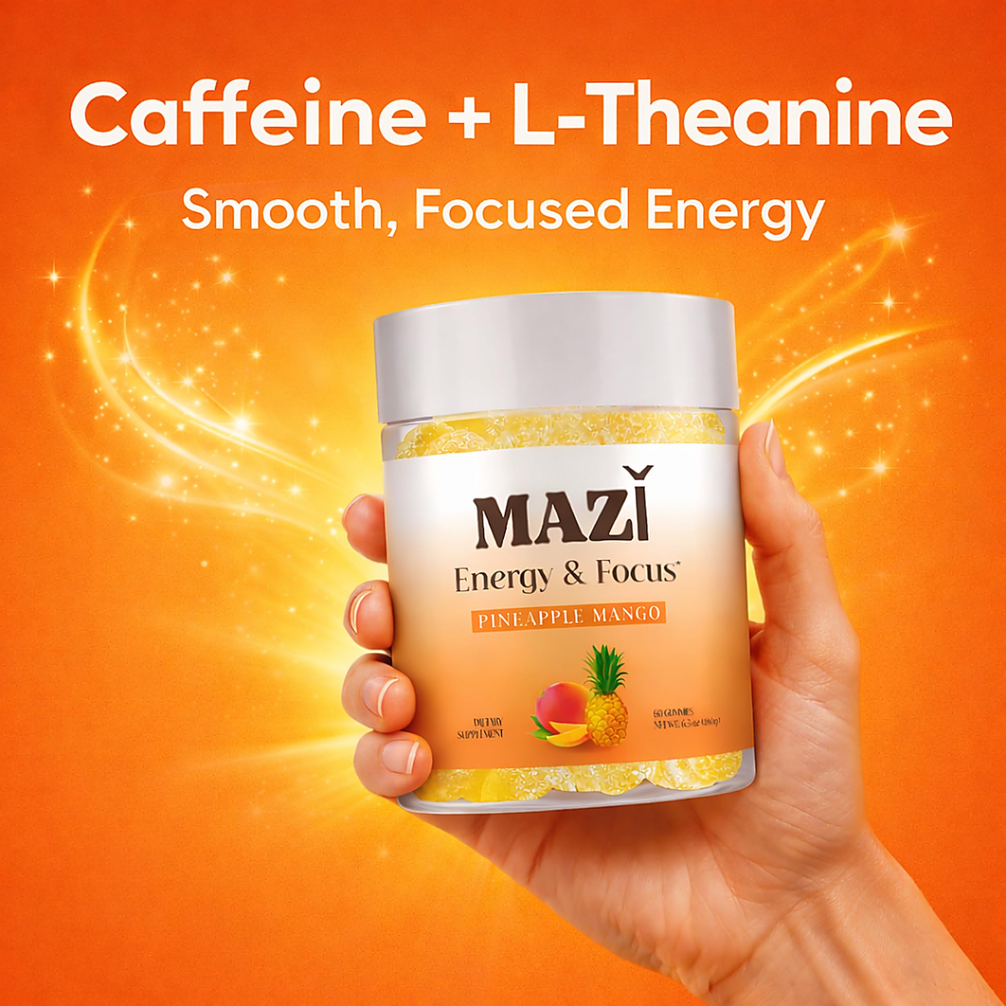 Energy & Focus Gummies | 100mg Natural Caffeine + L-Theanine + Vitamin B6 & B12 + CoQ10 | Nootropic Cognitive Brain Performance Supplement | No Crash or Jitters - OzHealthStandard
