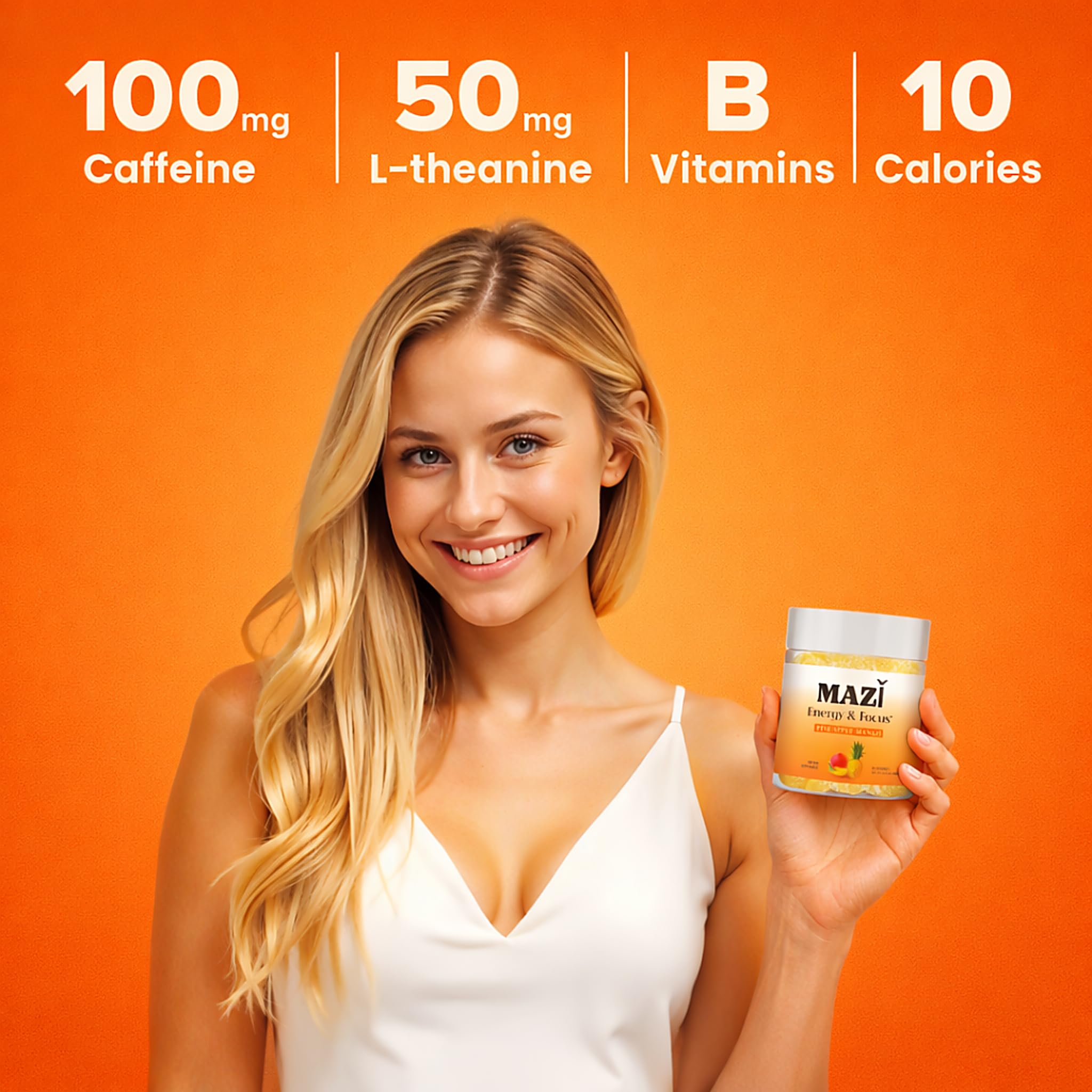 Energy & Focus Gummies | 100mg Natural Caffeine + L-Theanine + Vitamin B6 & B12 + CoQ10 | Nootropic Cognitive Brain Performance Supplement | No Crash or Jitters - OzHealthStandard
