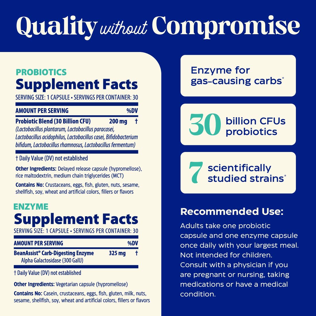Enzymedica Dinner Duo for Gas & Bloating – Probiotics + Digestive Enzyme Packets for Occasional Gas, 30B CFU of 7 Live Strains, Vegetarian – 30 Daily Packs - OzHealthStandard