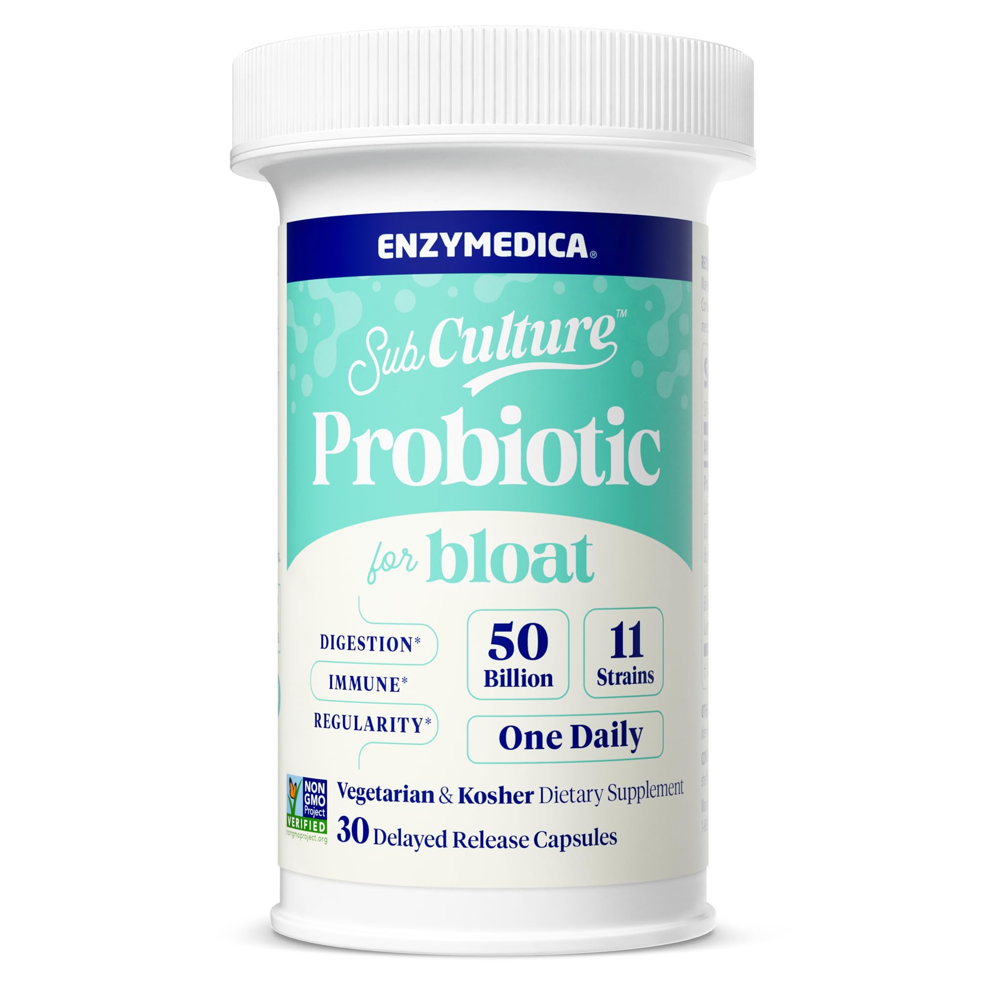 Enzymedica SubCulture Probiotics for Gas & Bloating, 50 Billion CFU, Supports Immune & Digestive Health, Regularity & Gut Flora, 30 Count - OzHealthStandard