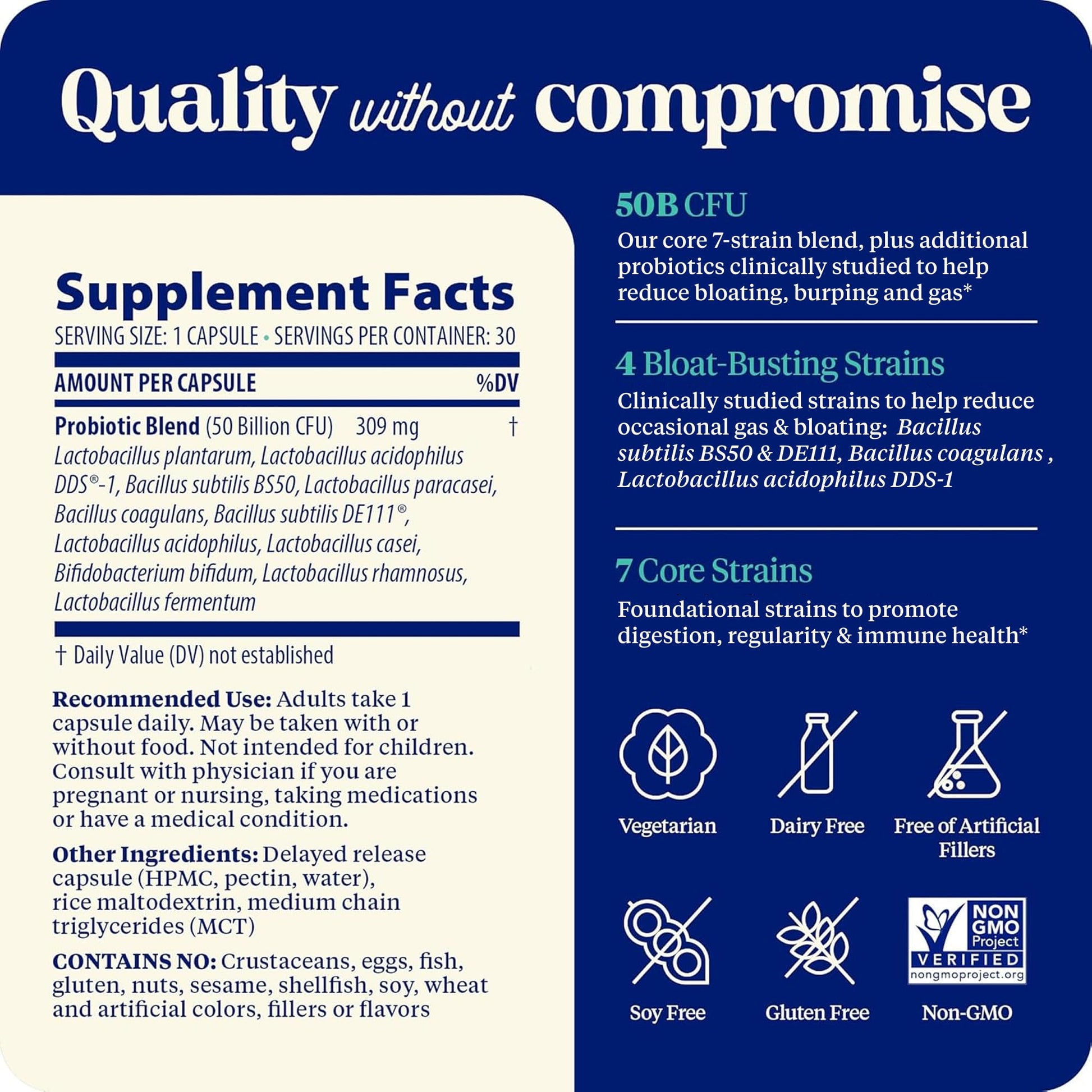 Enzymedica SubCulture Probiotics for Gas & Bloating, 50 Billion CFU, Supports Immune & Digestive Health, Regularity & Gut Flora, 30 Count - OzHealthStandard