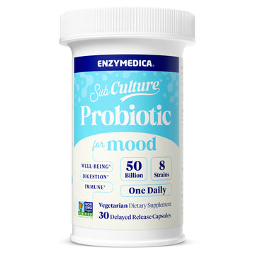 Enzymedica SubCulture Probiotics for Mood, Stress, & Sleep, 50 Billion CFU, Promotes Relaxation, Immune + Digestive Health & Regularity, 30 Count - OzHealthStandard