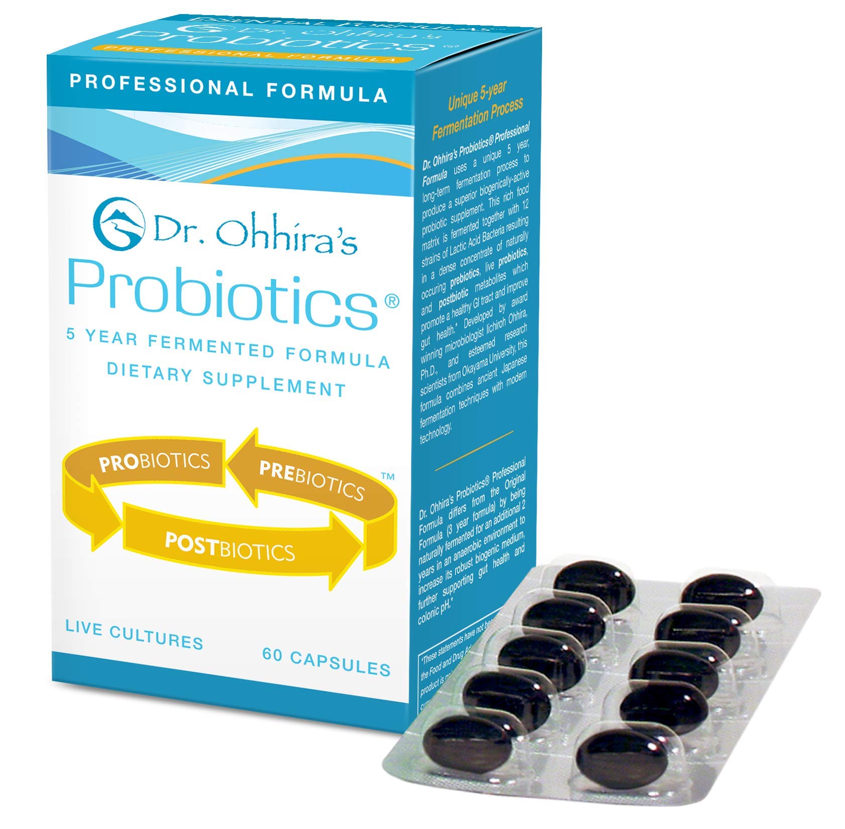 Essential Formulas Dr. Ohhira’s Probiotics Professional Formula with 5 Year Fermented Prebiotics, Live Active Probiotics and The only Product with Postbiotic Metabolites, 60 Capsules - OzHealthStandard