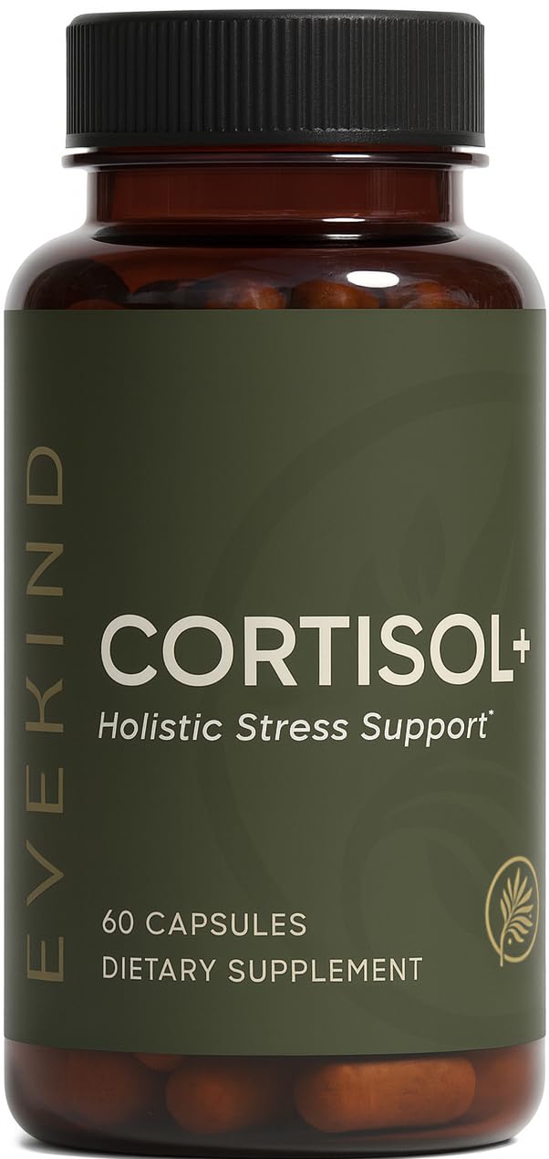 EVEKIND Cortisol Manager + Women’s Stress Relief & Hormone Balance Supplement – Adrenal Support for Mood, Focus & Energy – KSM-66® Ashwagandha, Rhodiola, L-Theanine – Vegan, Non-GMO, 60 Capsules - OzHealthStandard