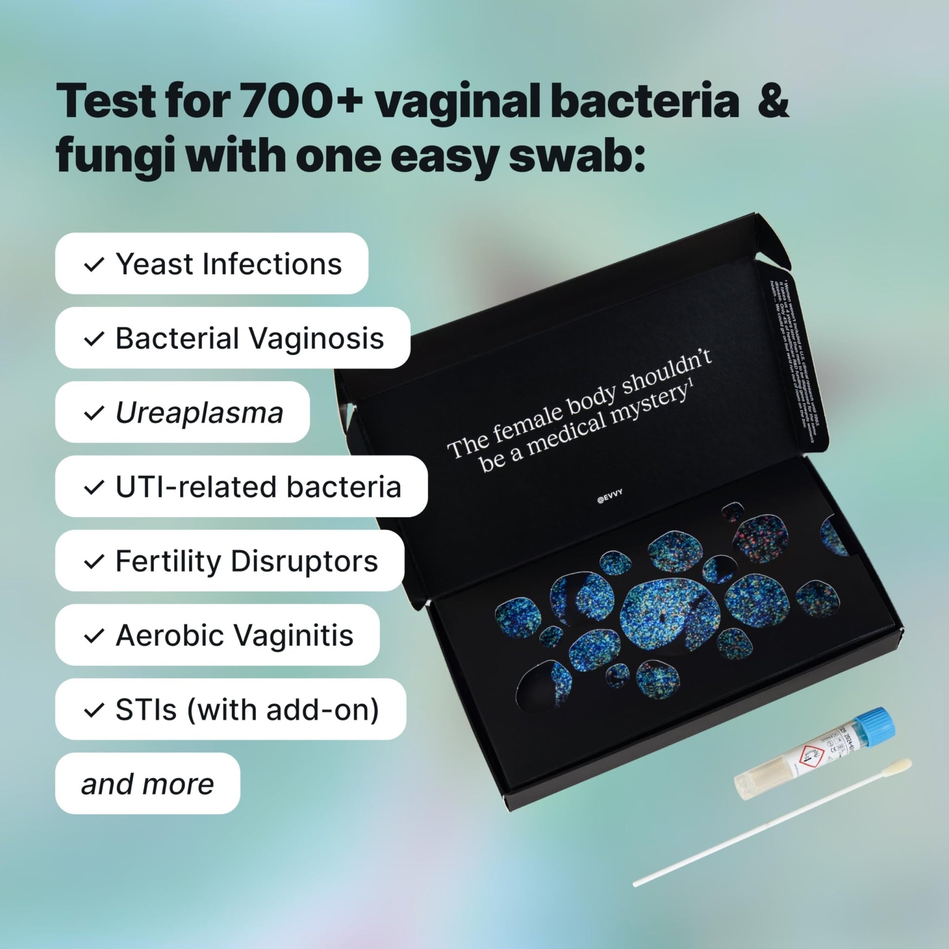 Evvy Vaginal Health Test | at-Home Microbiome Test for BV, Yeast Infection, Ureaplasma & More | Discreet Results in 7–10 Days | Clinician-Reviewed Report & Rx Options - OzHealthStandard