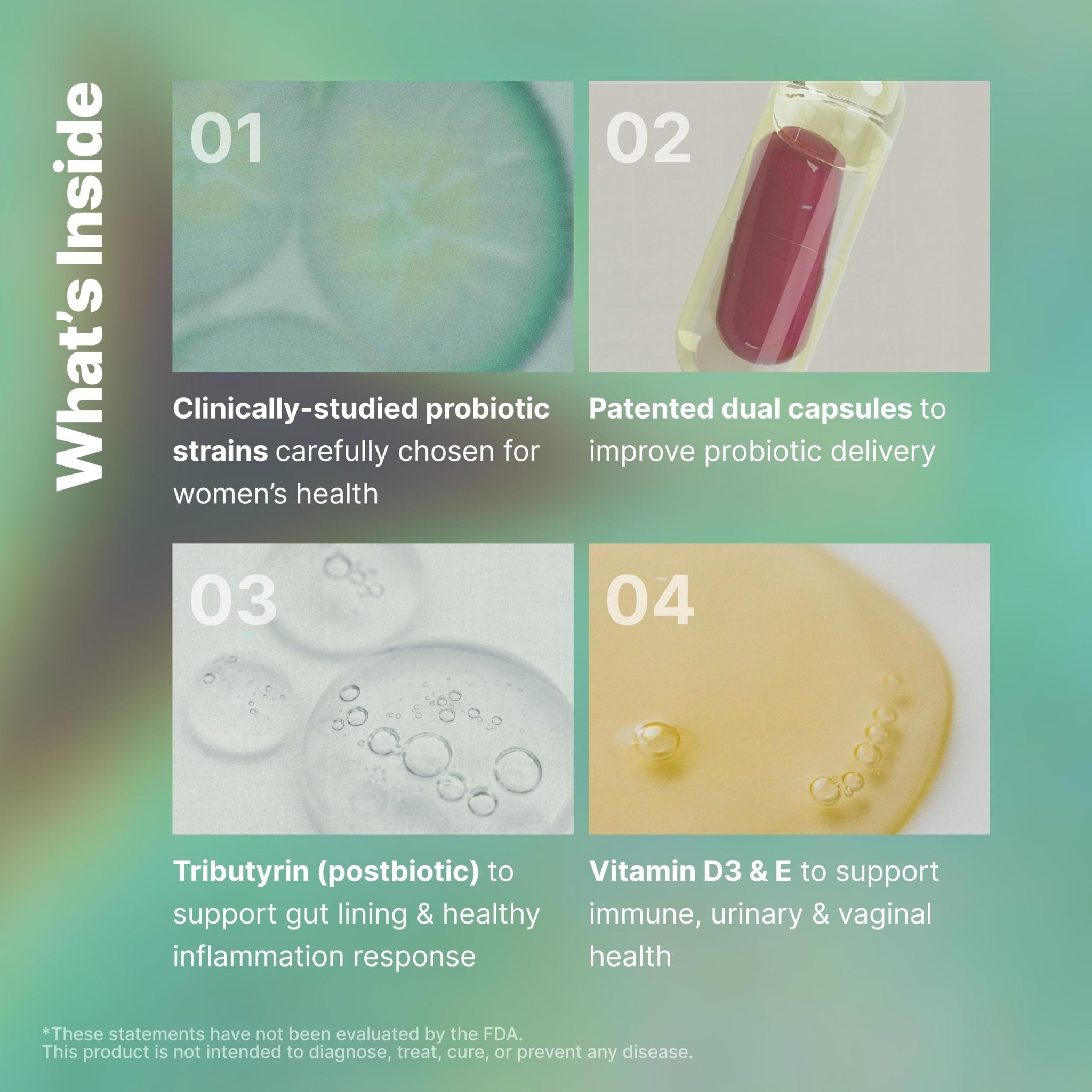 Evvy Women's 3-in-1 Complete Probiotic I Daily Probiotic Supplement to Reduce Bloating I Supports Gut, Urinary & Vaginal Health | Includes Vaginal Probiotics for Feminine Care | 30 Day Supply - OzHealthStandard