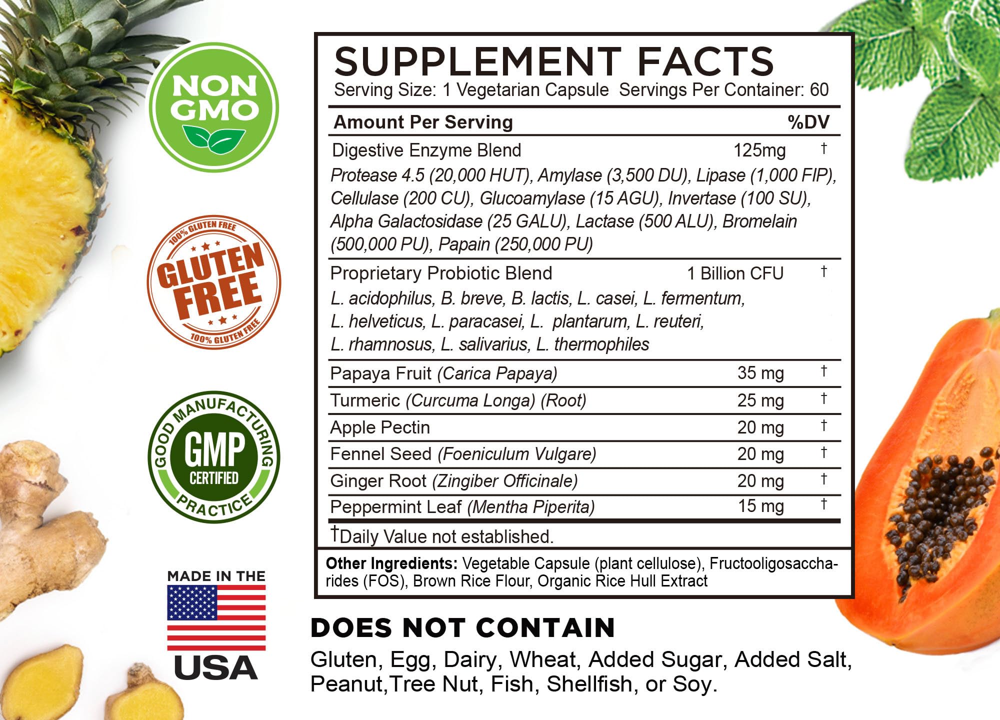 FarmHaven Digestive Enzymes with 18 Probiotics & Herbs | Papaya, Bromelain, Protease & More for Lactose Absorption & Better Digestion | Helps Bloating - OzHealthStandard