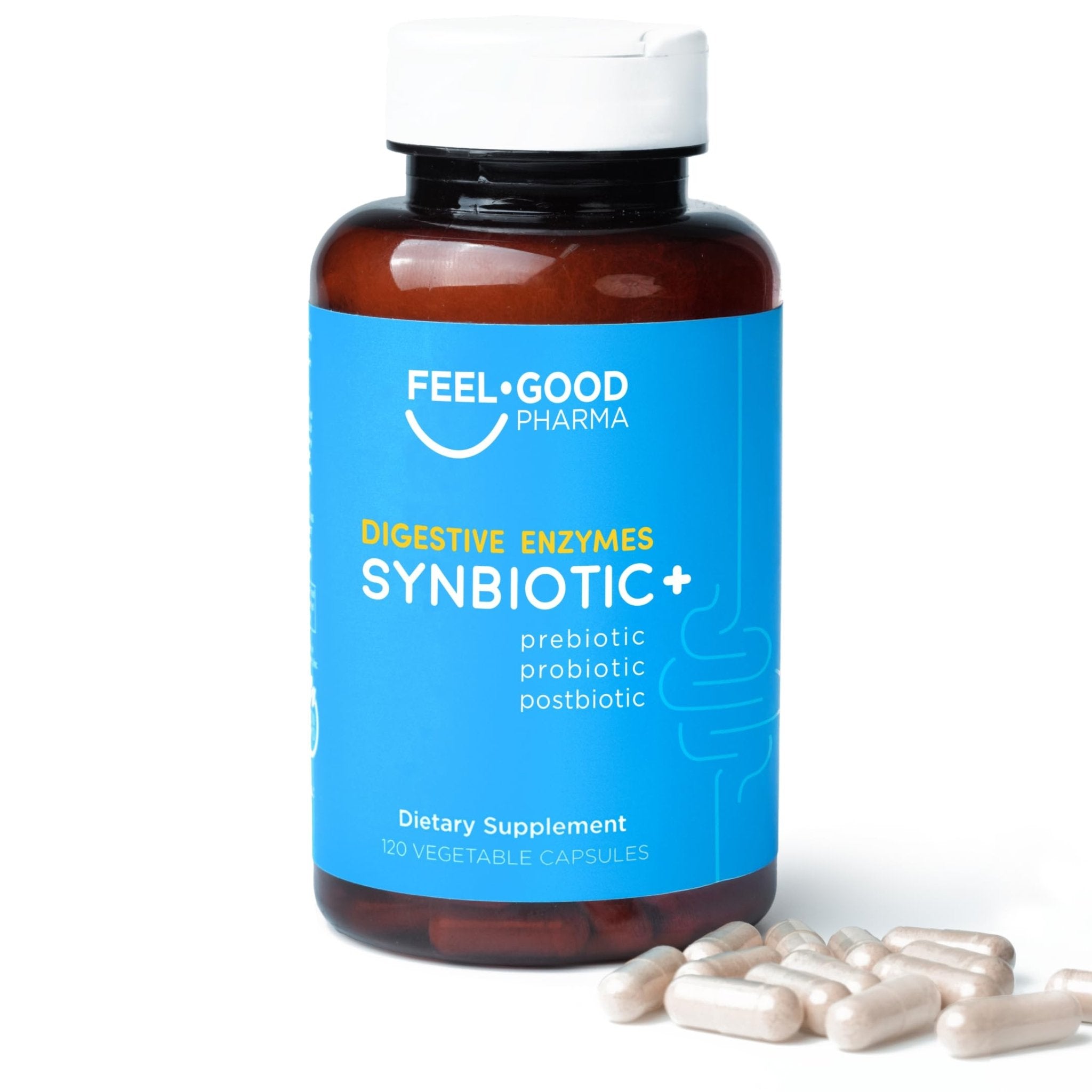 Feel Good Digestive Enzymes 4-in-1 Synbiotic+ – with Prebiotics, Probiotics & Postbiotics – Gut Health, Digestion & Bloating Relief - OzHealthStandard