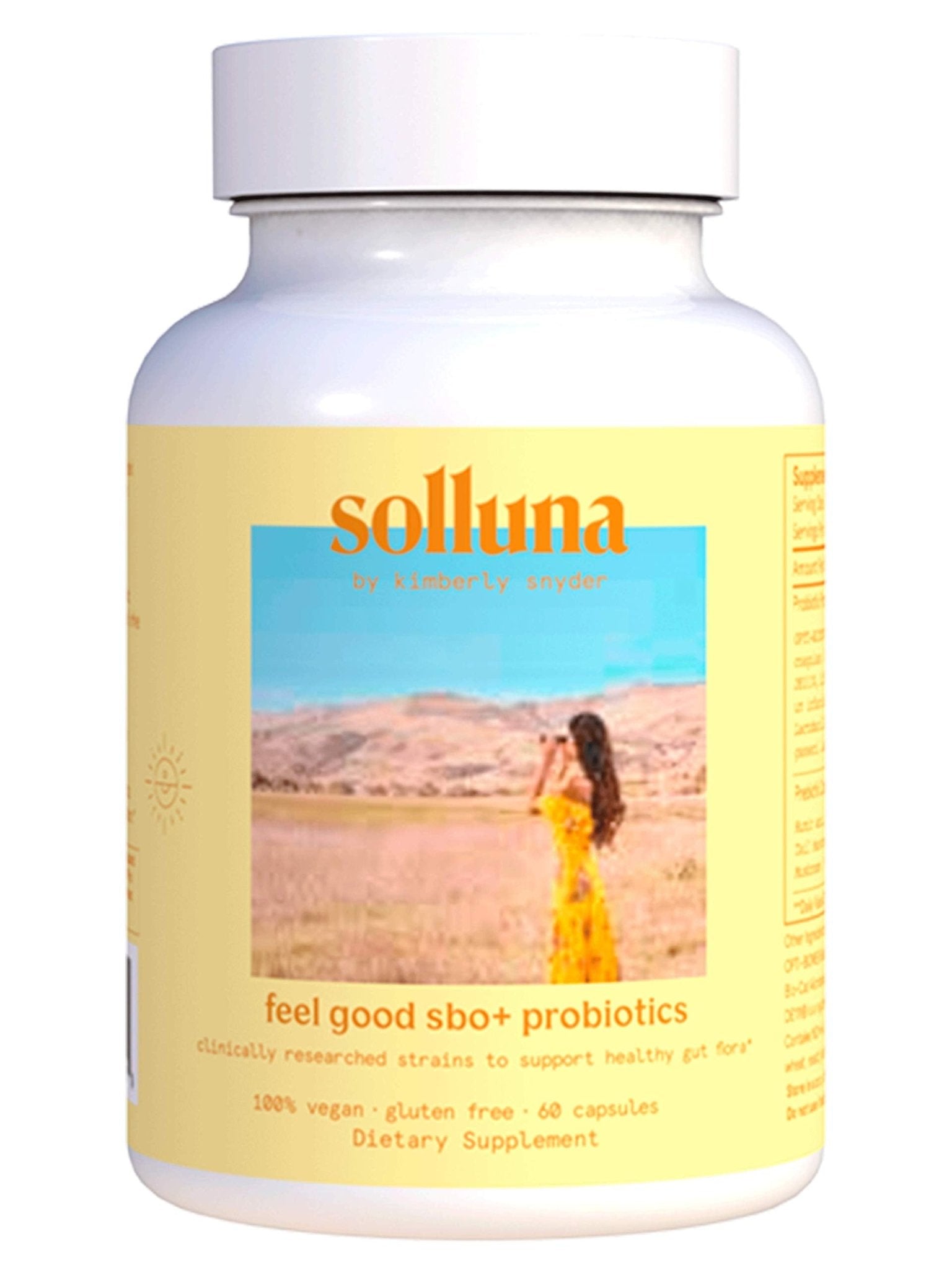 Feel Good SBO Probiotics — Soil Based Organisms (SBOs), Prebiotics, Postbiotics, Humic Acid, Shilajit, Chaga & Turkey Tail Mushroom for Digestion — Solluna by Kimberly Snyder (60CT) Vegan & Non-GMO - OzHealthStandard