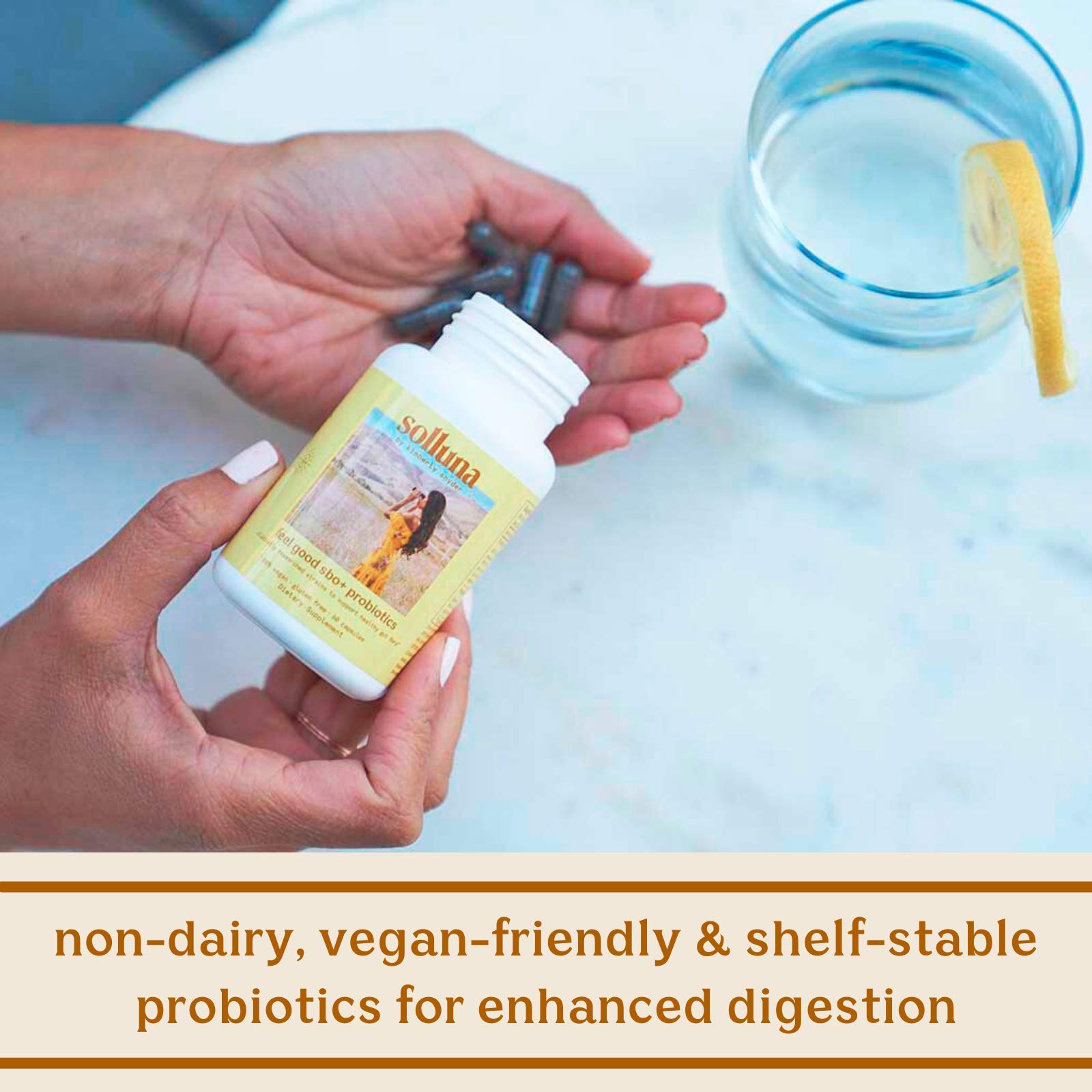 Feel Good SBO Probiotics — Soil Based Organisms (SBOs), Prebiotics, Postbiotics, Humic Acid, Shilajit, Chaga & Turkey Tail Mushroom for Digestion — Solluna by Kimberly Snyder (60CT) Vegan & Non-GMO - OzHealthStandard