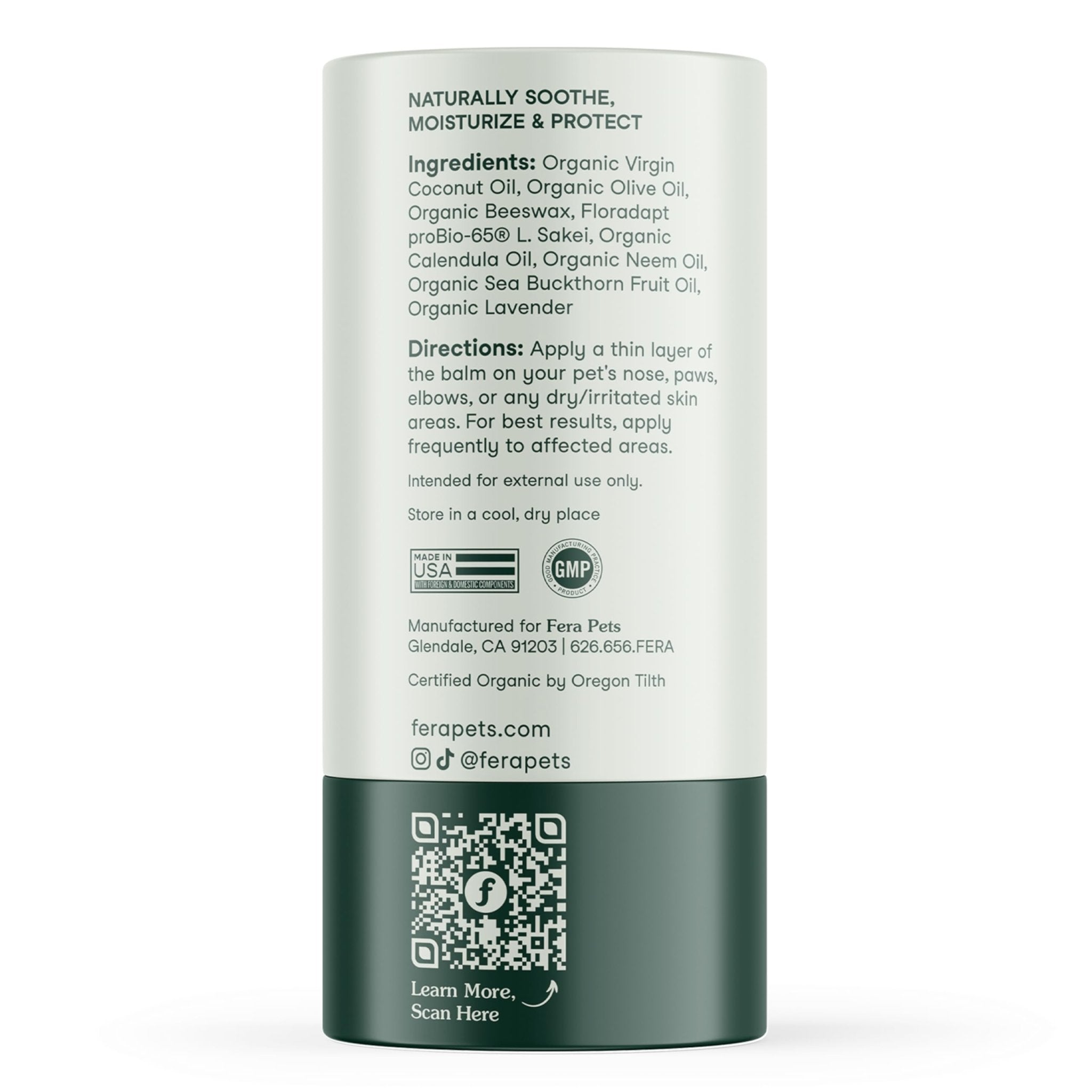 Fera Pets PawBiome® - Cat & Dog Balm for Paws and Nose with Postbiotics - Encourages Skin Recovery - Balances Skin Microbiome - Supports The Skin's Natural Barrier - 2 oz Stick - OzHealthStandard