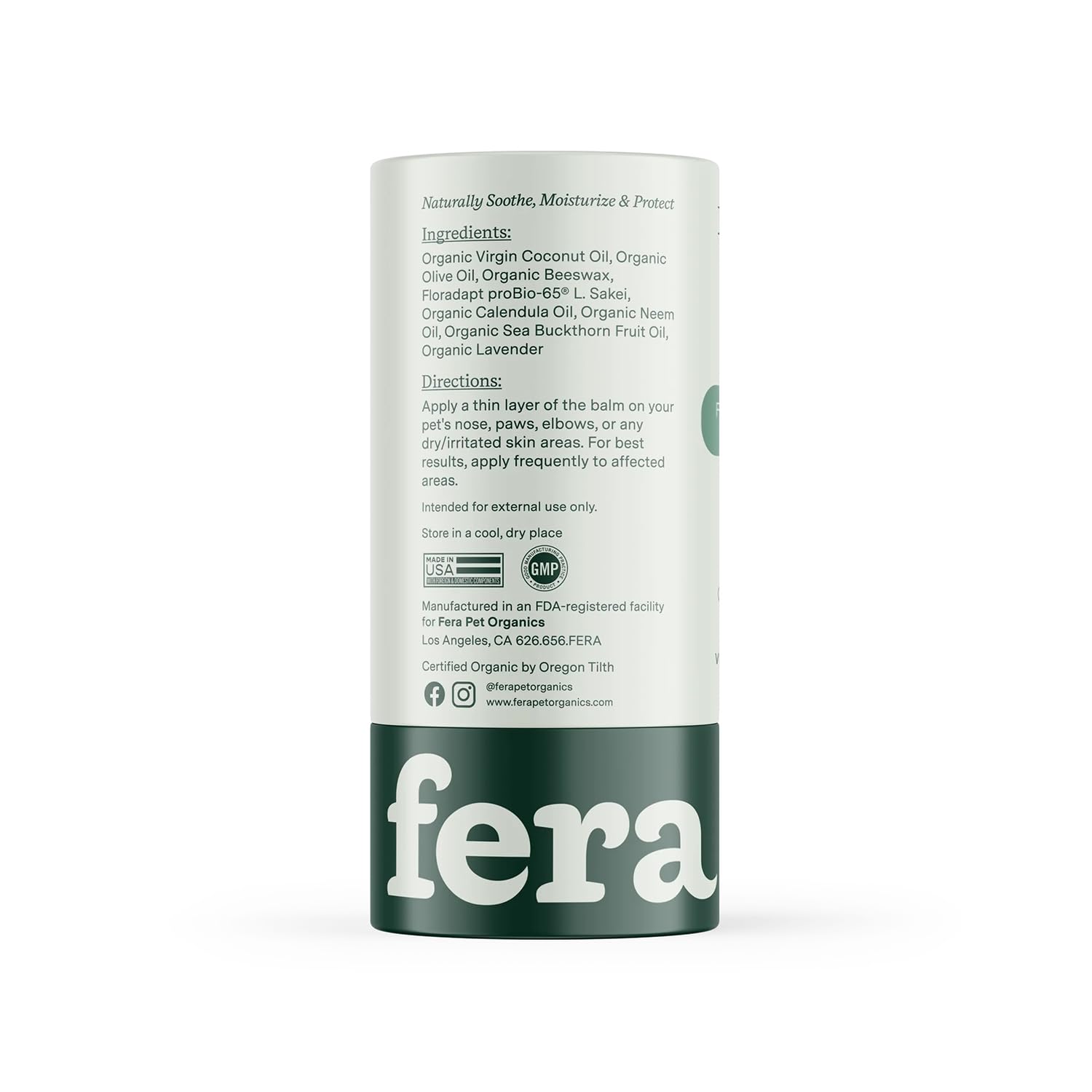 Fera Pets PawBiome® - Cat & Dog Balm for Paws and Nose with Postbiotics - Encourages Skin Recovery - Balances Skin Microbiome - Supports The Skin's Natural Barrier - 2 oz Stick - OzHealthStandard