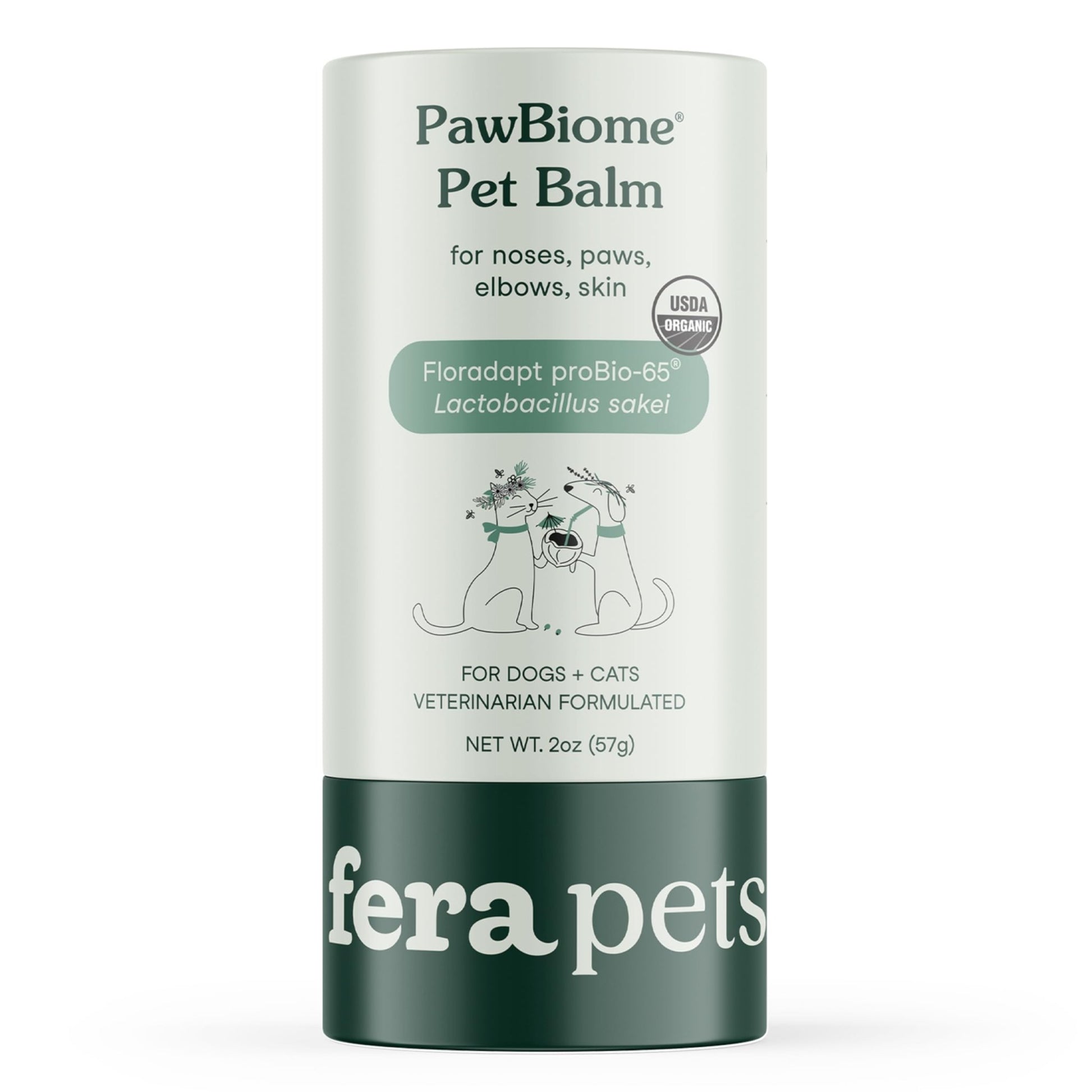 Fera Pets PawBiome® - Cat & Dog Balm for Paws and Nose with Postbiotics - Encourages Skin Recovery - Balances Skin Microbiome - Supports The Skin's Natural Barrier - 2 oz Stick - OzHealthStandard