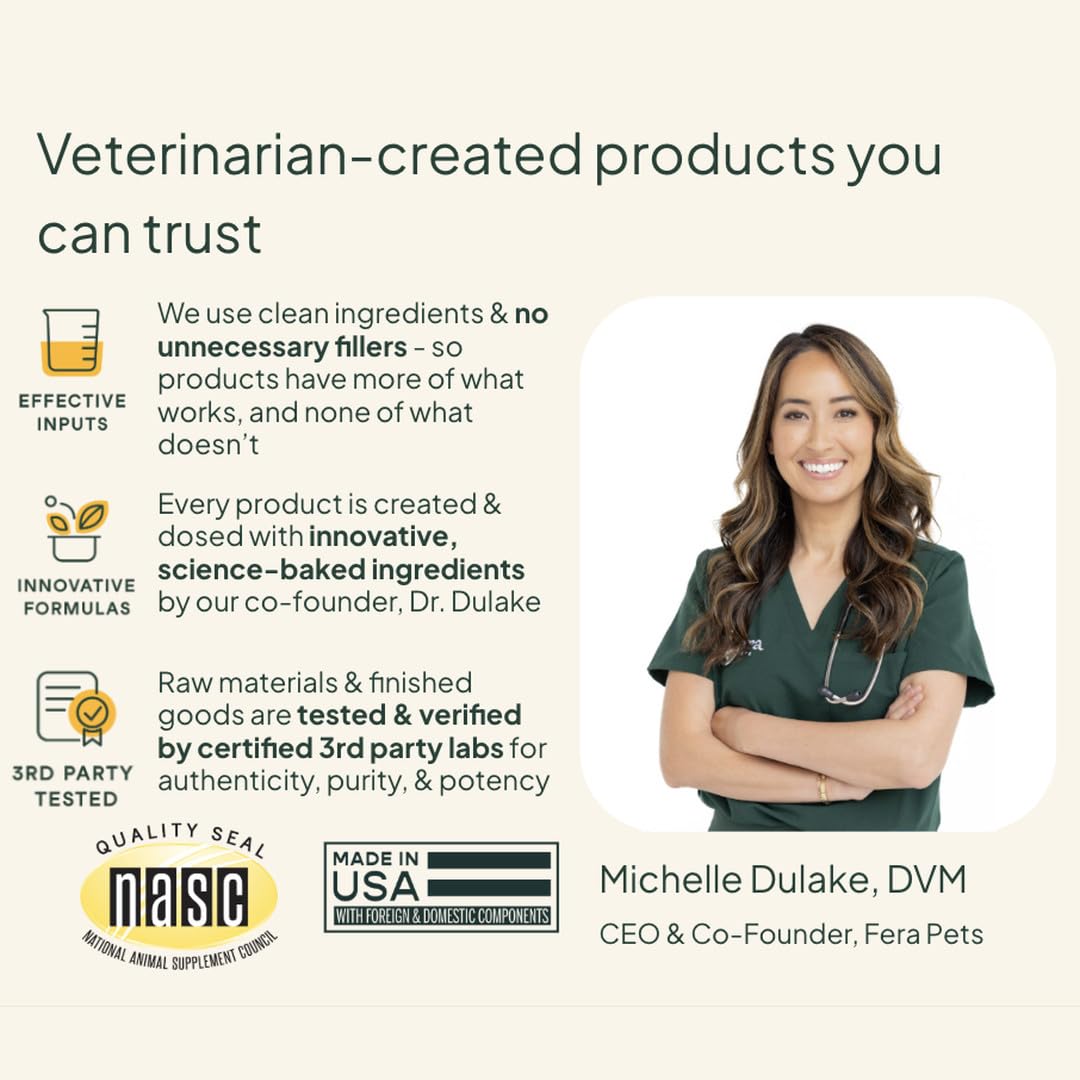 Fera Pets Postbiotics Plus Prebiotics for Dogs & Cats - with Slippery Elm - Promotes Optimal Digestive Health & Inflammatory Response - Enhances Immunity - 120 Scoops - OzHealthStandard