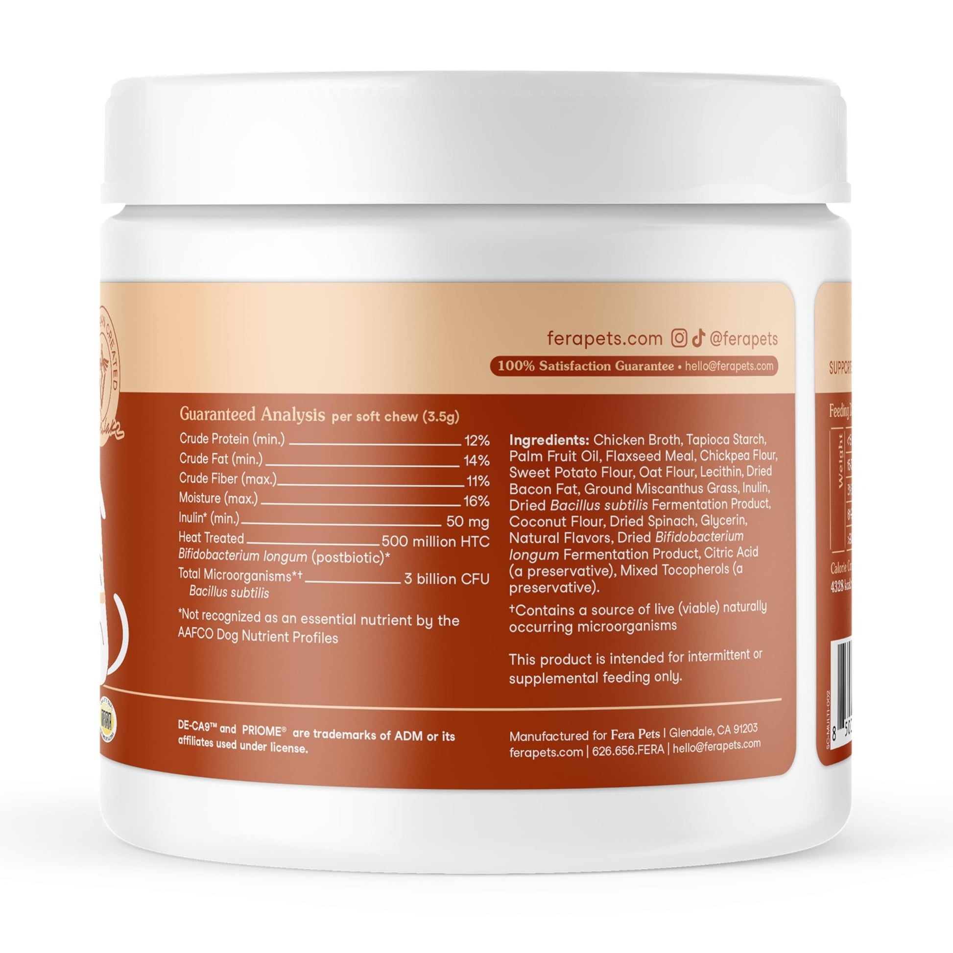 Fera Pets Probiotics for Dogs with Prebiotics and Postbiotics - Full Spectrum Gut Health Support - Promotes a Balanced Gut Microbiome - Boosts Immune Health - 30 Soft Chews - OzHealthStandard