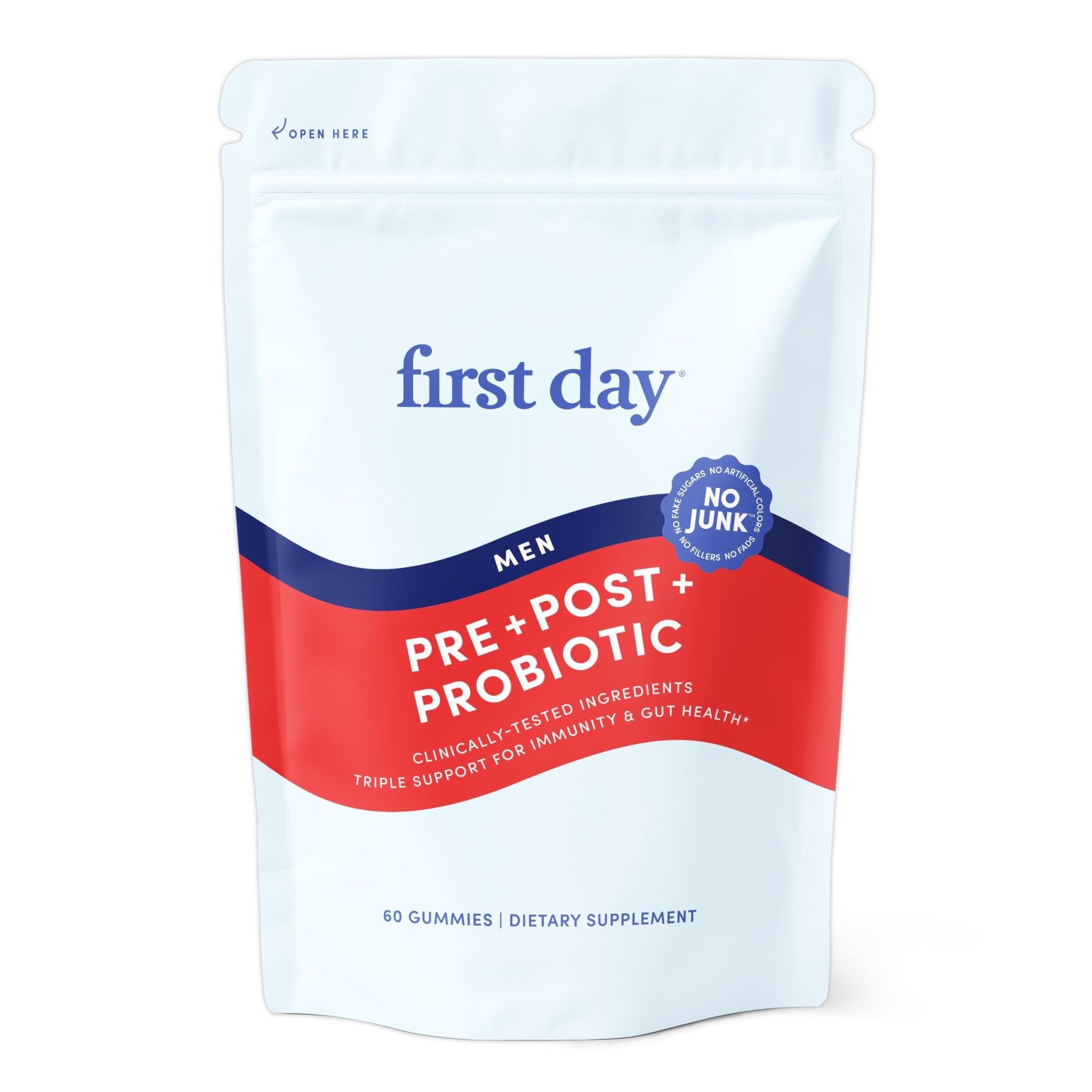 FIRST DAY 3 in 1 Probiotics for Men - Prebiotic, Probiotic & Postbiotic Supplement – Mens Probiotic for Digestive Health, Oral Health, Immune Function, Energy, Gut Health for Men – 30-Day Supply - OzHealthStandard
