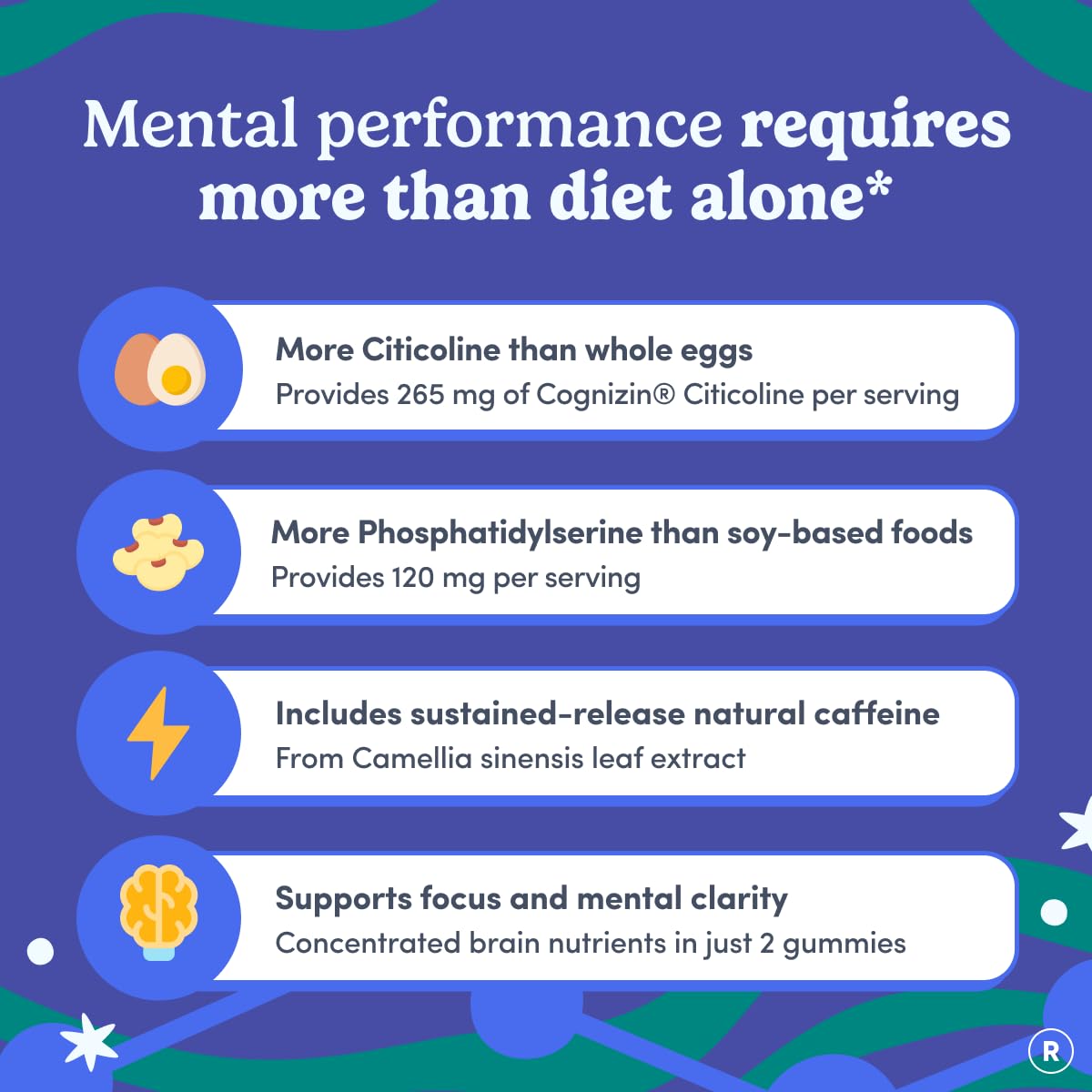 FIRST DAY Men’s Daily Nootropic Brain Supplement Gummies for Focus, Memory & Mental Energy | with Cognizin® Citicoline, Phosphatidylserine & Natural Caffeine | Vegan, Allergen-Free | 30-Day Supply - OzHealthStandard