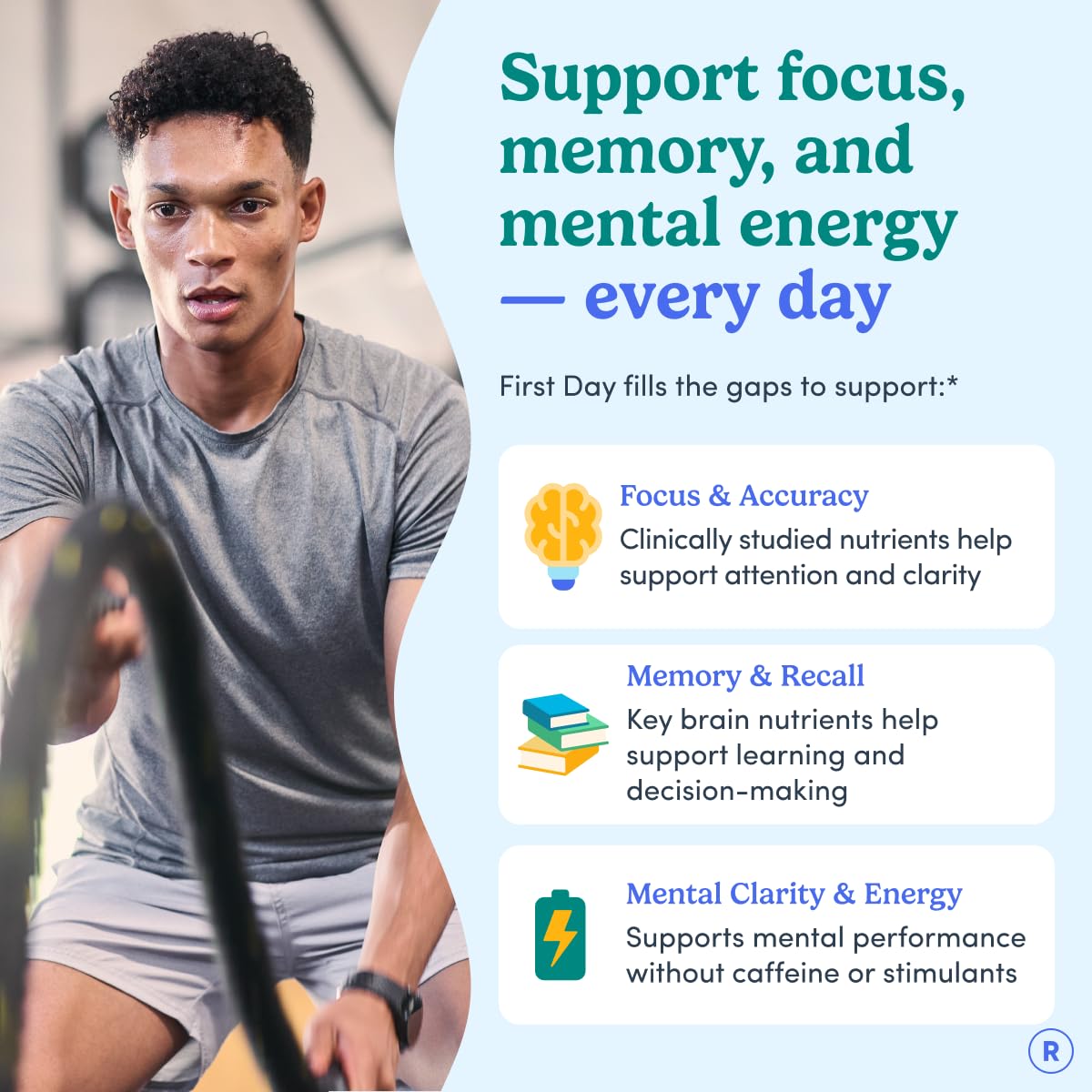FIRST DAY Men’s Daily Nootropic Brain Supplement Gummies for Focus, Memory & Mental Energy | with Cognizin® Citicoline, Phosphatidylserine & Natural Caffeine | Vegan, Allergen-Free | 30-Day Supply - OzHealthStandard