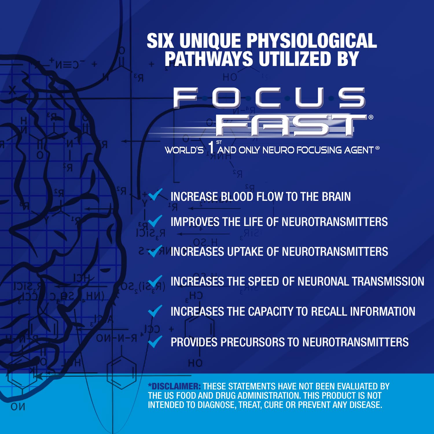 Focus Fast Brain Supplement - Improve Working Memory, Enhance Focus, Boost Cognition in as Little as 1 Hour. Caffeine/Stimulant Free Nootropic - OzHealthStandard