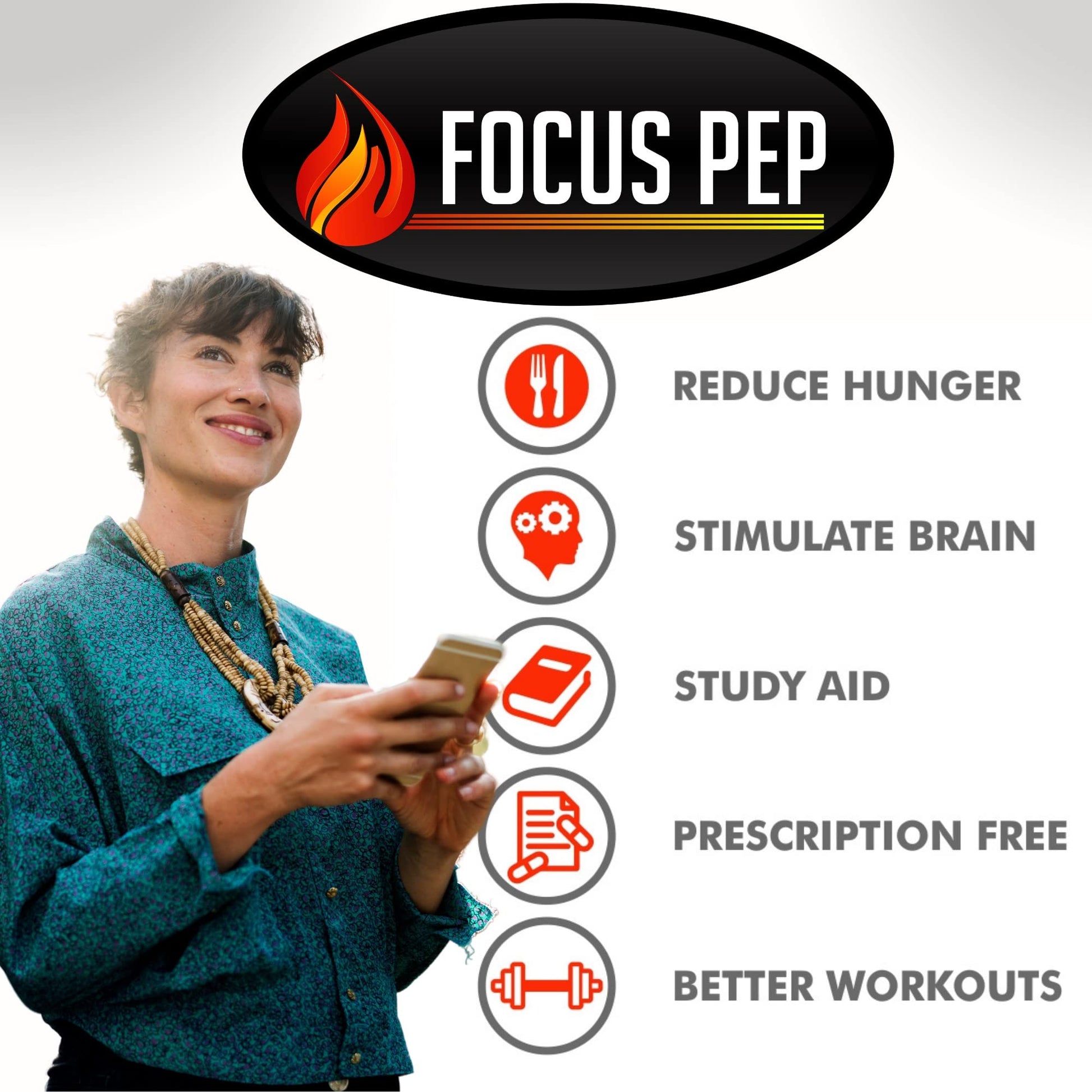 Focus Pep- Over The Counter Stimulants to Speed Up Naturally | Study Alternative and Best Energy Supplements for Nootropic Brain Boosting, 60 Pills - OzHealthStandard
