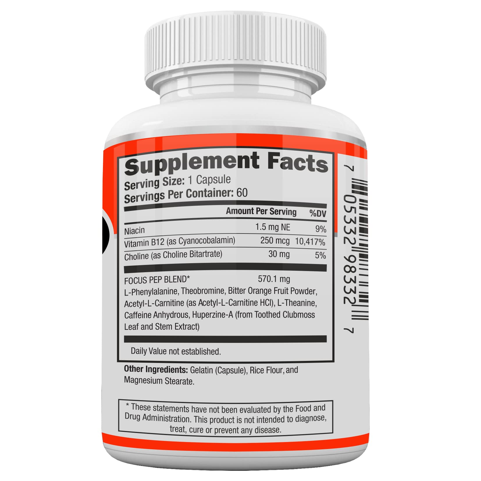 Focus Pep- Over The Counter Stimulants to Speed Up Naturally | Study Alternative and Best Energy Supplements for Nootropic Brain Boosting, 60 Pills - OzHealthStandard