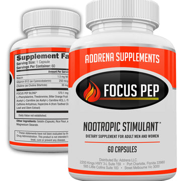 Focus Pep- Over The Counter Stimulants to Speed Up Naturally | Study Alternative and Best Energy Supplements for Nootropic Brain Boosting, 60 Pills - OzHealthStandard