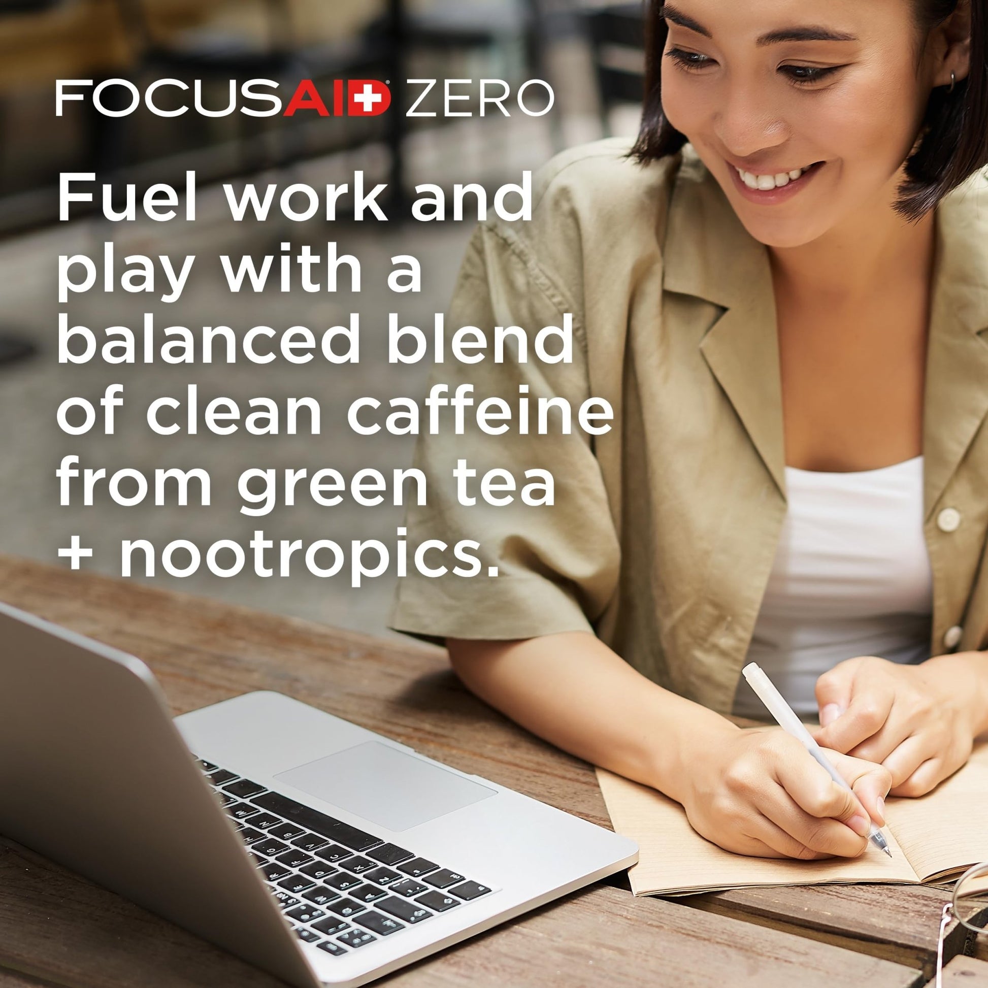 FOCUSAID ZERO SUGAR Nootropics Blend, Alpha-GPC, GABA, 100mg Natural Caffeine from Green Tea, Yerba Mate, Vitamin B-Complex, Keto-Friendly, No Artificial Sweeteners, 12 Fl Oz (Pack of 12) - OzHealthStandard