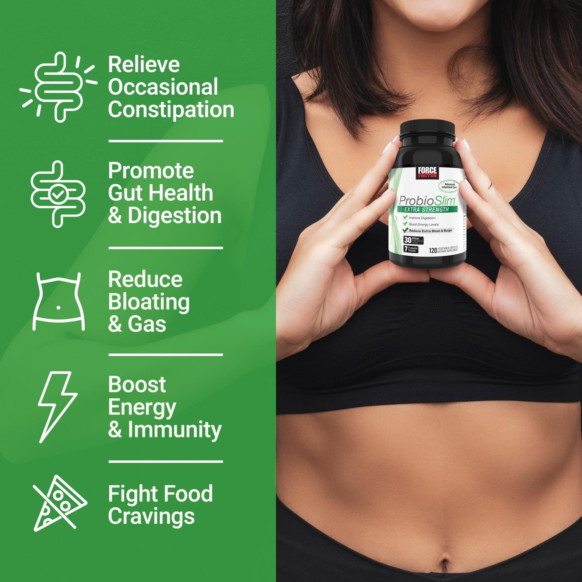 Force Factor ProbioSlim Extra Strength Probiotics for Women and Men with 30 Billion CFUs of Probiotics for Digestive Health, Bloating Relief, and Gut Health, with Prebiotic Fiber, 120 Capsules - OzHealthStandard