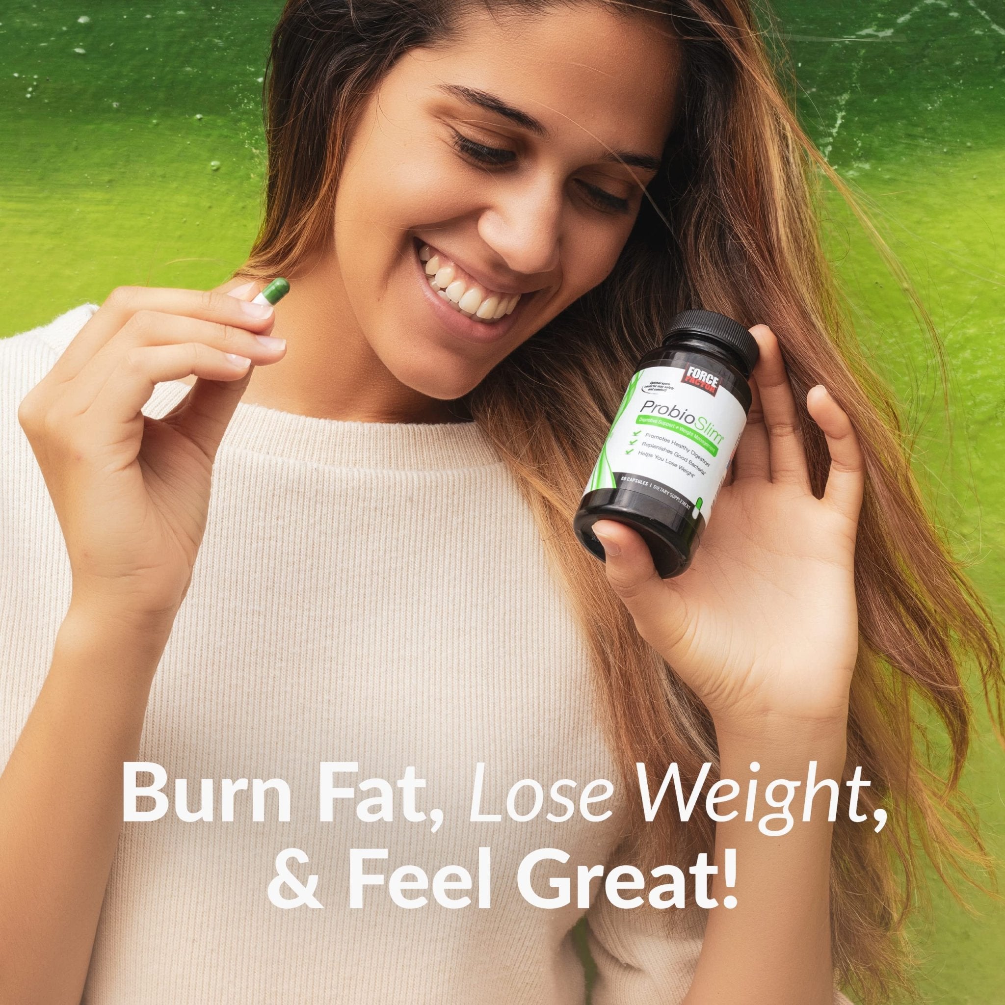 Force Factor ProbioSlim Probiotics for Women and Men, Probiotics for Digestive Health to Reduce Bloating, Gas, & Occasional Diarrhea, with Prebiotics, LactoSpore, & Green Tea for Energy, 60 Capsules - OzHealthStandard