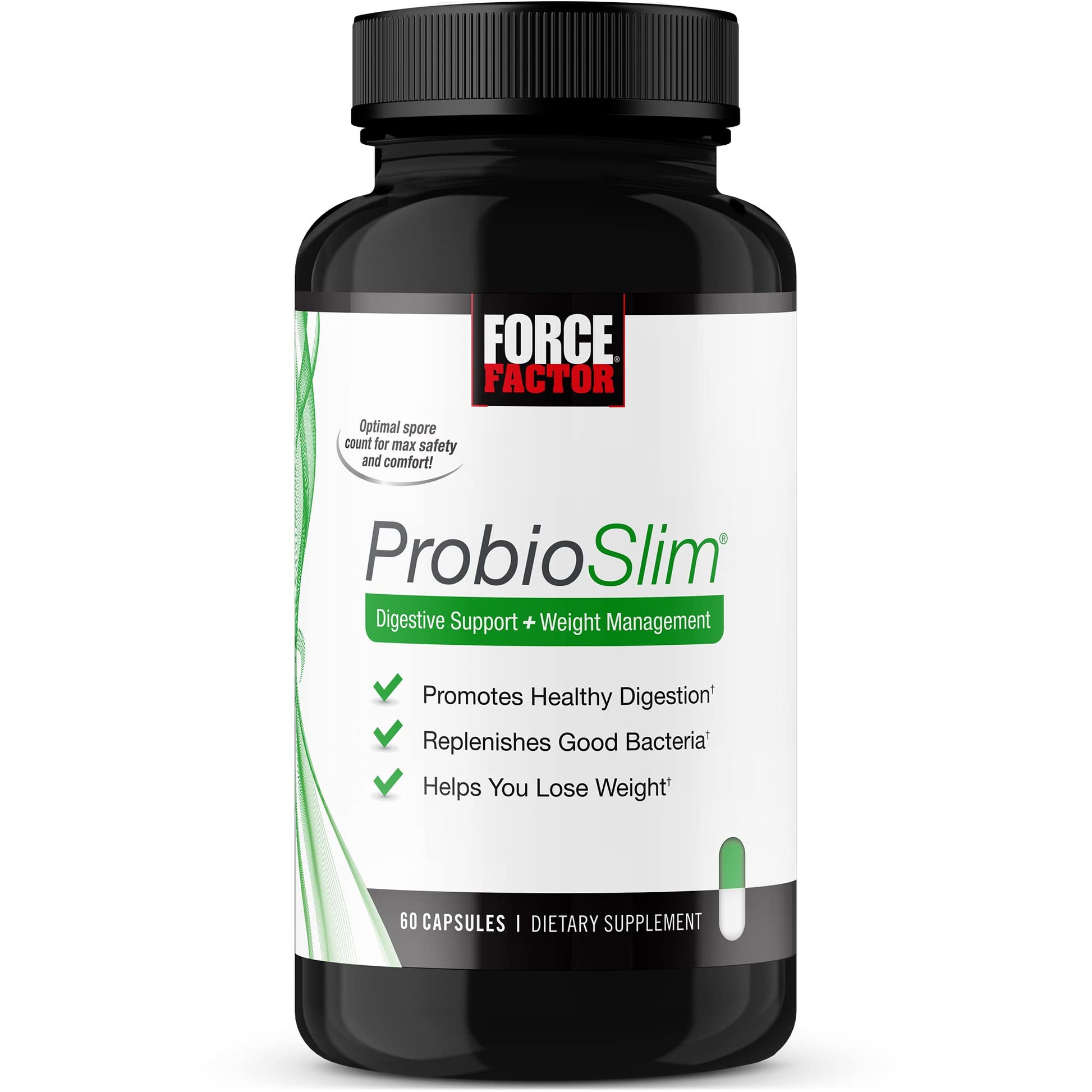 Force Factor ProbioSlim Probiotics for Women and Men, Probiotics for Digestive Health to Reduce Bloating, Gas, & Occasional Diarrhea, with Prebiotics, LactoSpore, & Green Tea for Energy, 60 Capsules - OzHealthStandard