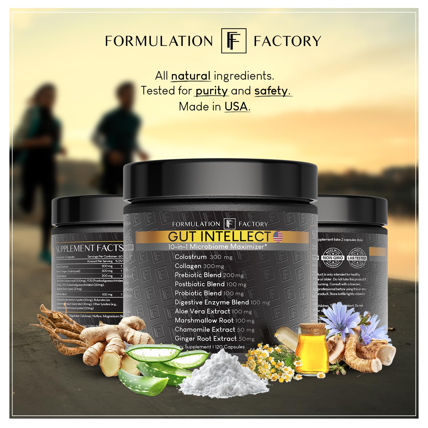 Formulation Factory Probiotics for Women & Men - Gut Intellect 10-in-1 Digestive Enzymes with Prebiotics and Postbiotics - Total Gut Health Supplement - OzHealthStandard