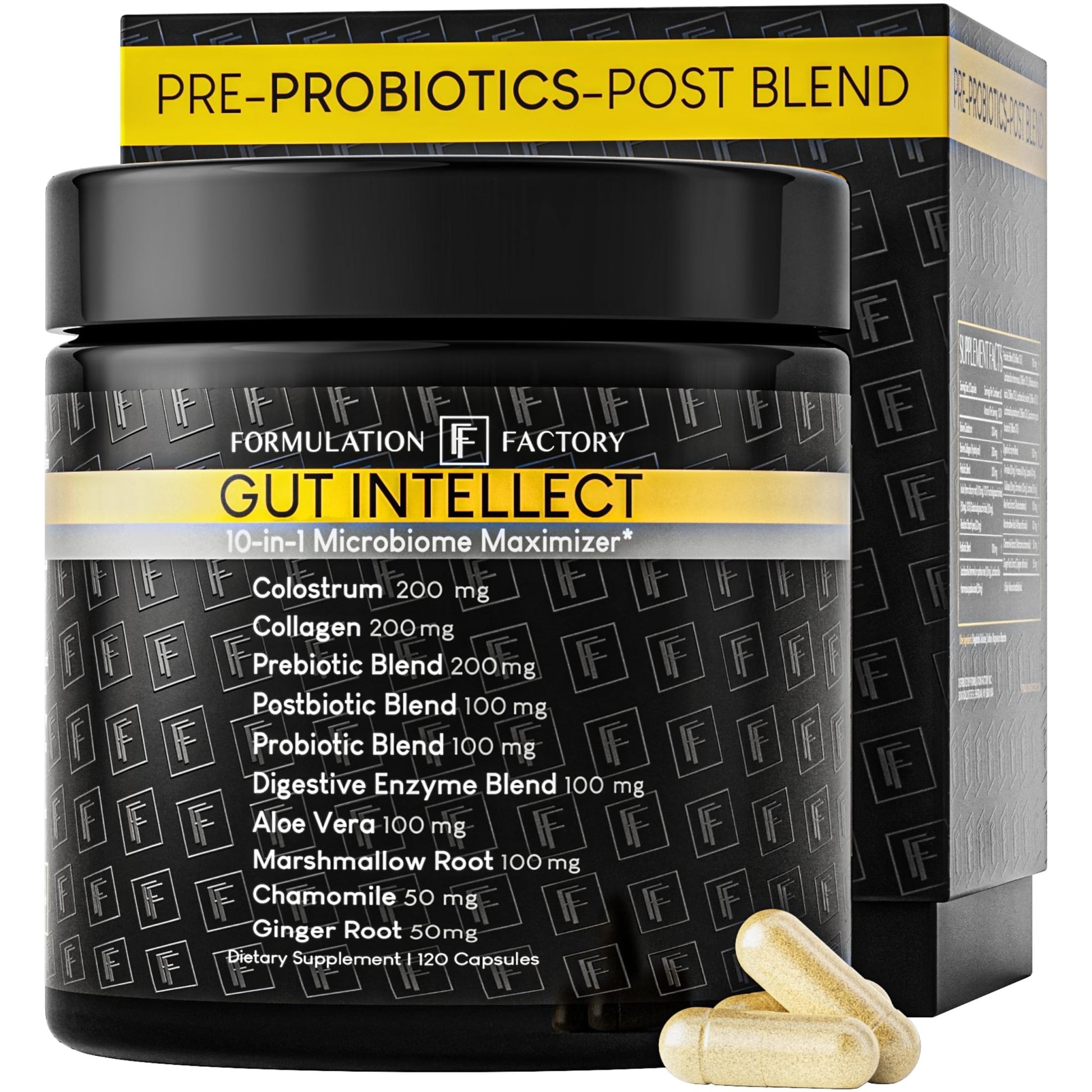 Formulation Factory Probiotics for Women & Men - Gut Intellect 10-in-1 Digestive Enzymes with Prebiotics and Postbiotics - Total Gut Health Supplement - OzHealthStandard
