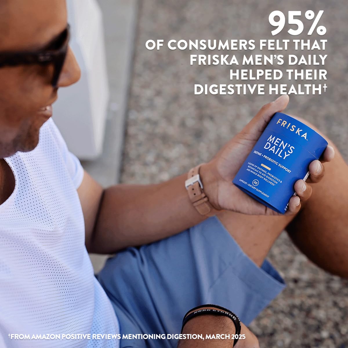 Friska Daily Digestive Enzymes with Probiotics for Men - Helps Break Down Protein, Fat & Carbs, Reduces Bloating & Gas, with Vitamins B6 & B12, 30 Capsules - OzHealthStandard