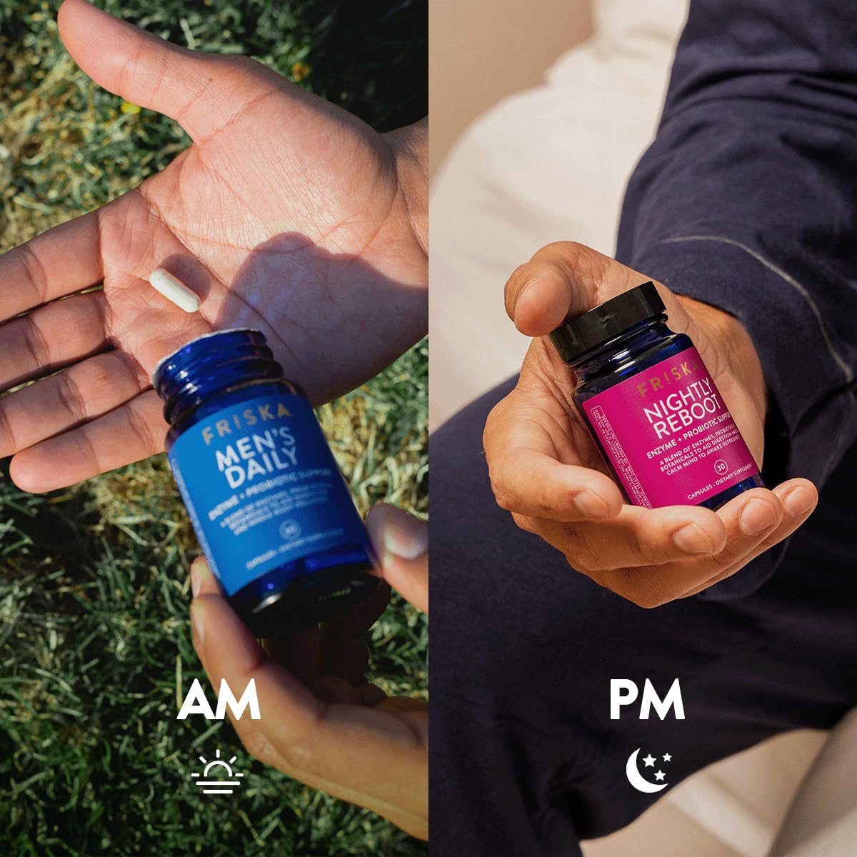 Friska Daily Digestive Enzymes with Probiotics for Men - Helps Break Down Protein, Fat & Carbs, Reduces Bloating & Gas, with Vitamins B6 & B12, 30 Capsules - OzHealthStandard