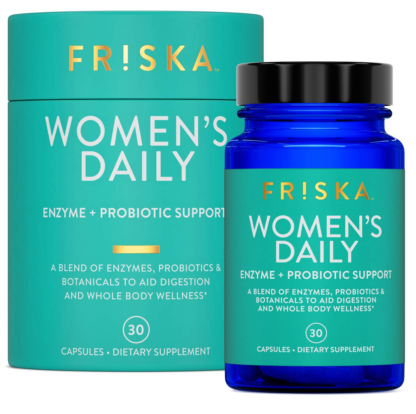 FRISKA Women’s Daily Digestive Enzyme and Probiotics Supplement, Advanced Natural Support for Female Digestive Health, Fights Bloating, Eases Digestion, Supports Nutrient Absorption, 30 Capsules - OzHealthStandard