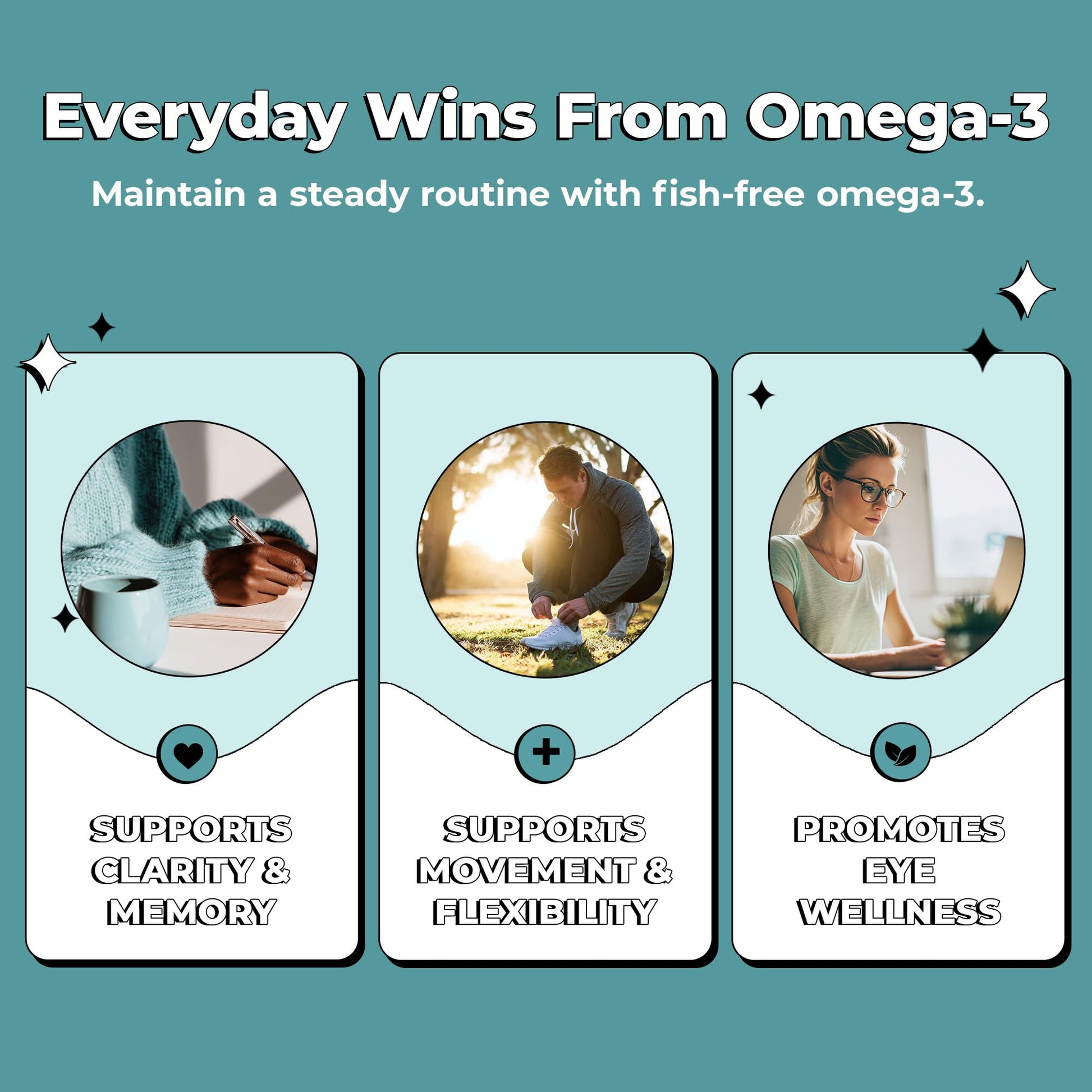 Future Kind Omega-3 Supplement for Clarity, Memory, and Mobility Comfort, 2 Months Supply of Citrus-Scented Softgels with EPA and DHA, Vegan Omega-3 Supplement from Algae, Carrageenan Free, 60 Count - OzHealthStandard
