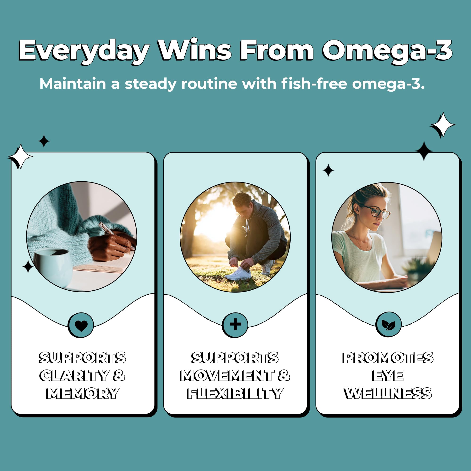 Future Kind Omega-3 Supplement for Clarity, Memory, and Mobility Comfort, 2 Months Supply of Citrus-Scented Softgels with EPA and DHA, Vegan Omega-3 Supplement from Algae, Carrageenan Free, 60 Count - OzHealthStandard