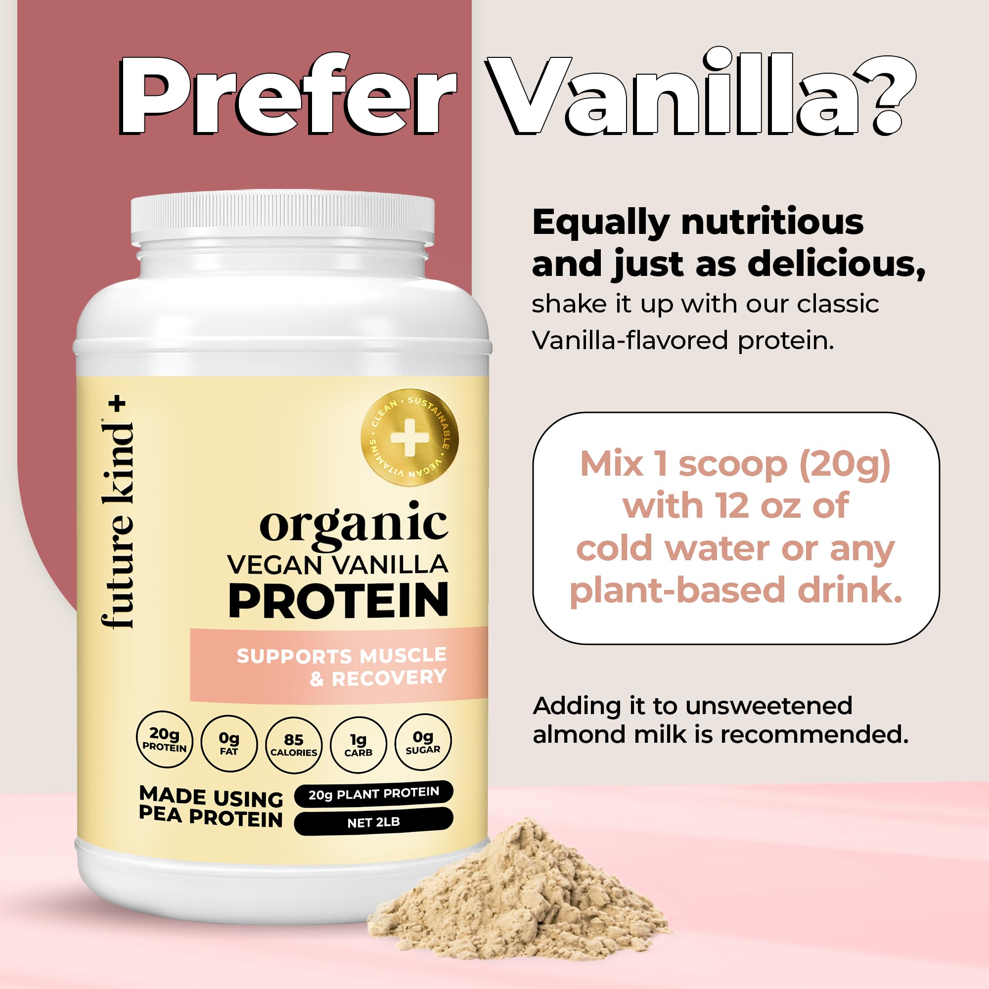 Future Kind Vegan Protein Powder, Chocolate, Pea Plant Protein for Lean Muscle with Iron & Fiber, Whey-Free, Sugar-Free, Soy-Free, Non-Dairy (34 Servings) - OzHealthStandard