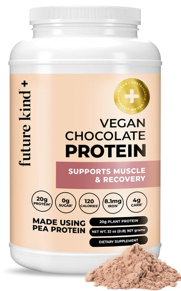 Future Kind Vegan Protein Powder, Chocolate, Pea Plant Protein for Lean Muscle with Iron & Fiber, Whey-Free, Sugar-Free, Soy-Free, Non-Dairy (34 Servings) - OzHealthStandard