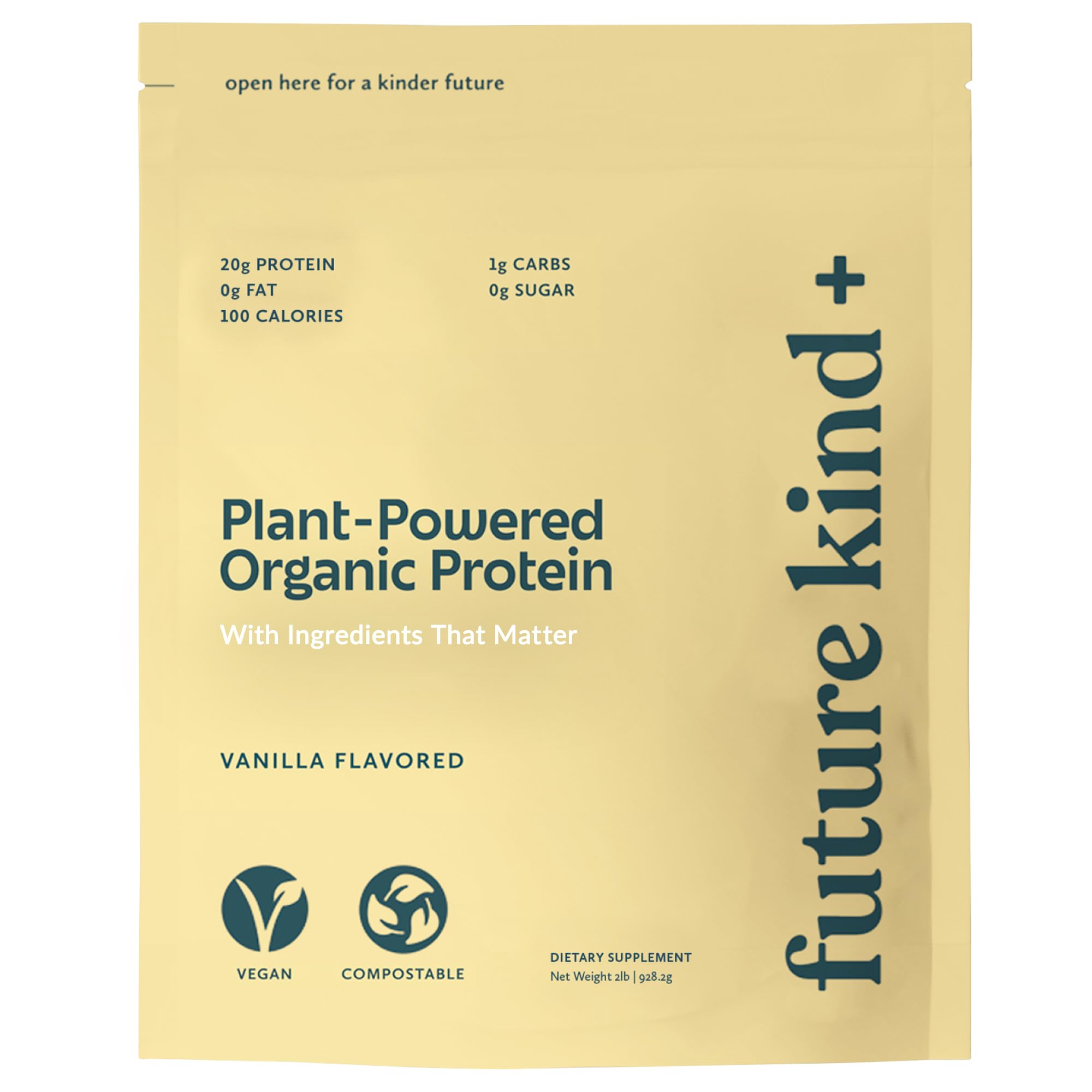 Future Kind Vegan Protein Powder, Vanilla, Pea Plant Protein for Lean Muscle with Iron & Fiber, Whey-Free, Sugar-Free, Soy-Free, Non-Dairy (34 Servings) - OzHealthStandard