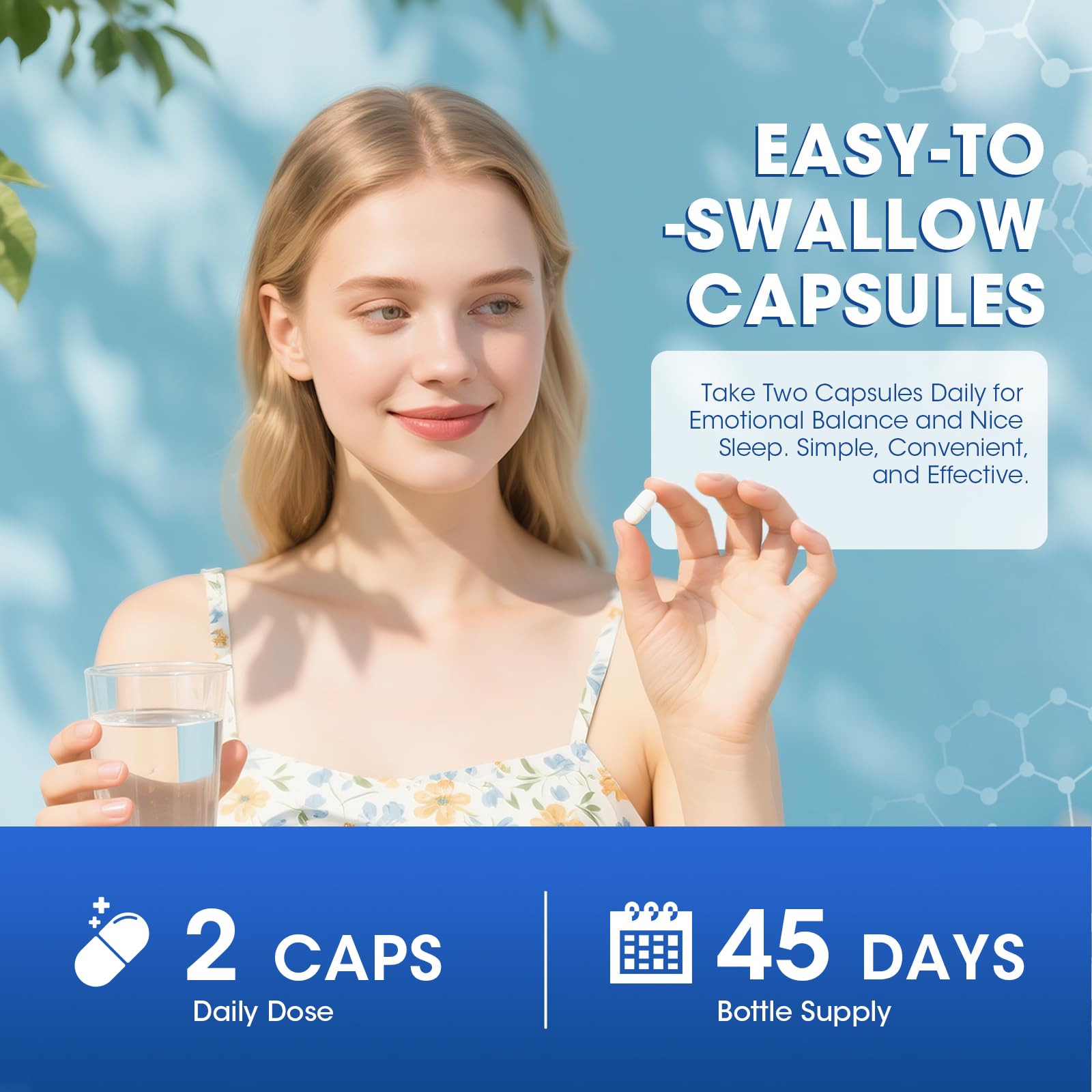GABA Supplements 750mg with L Theanine, 5HTP, Ashwagandha, Lemon Balm, Ginkgo Biloba, Omega-3, 10 in 1 GABA Calm Capsules for Sleep, Relaxation, Focus, Mood Support, Cortisol Balance - 90CT - OzHealthStandard