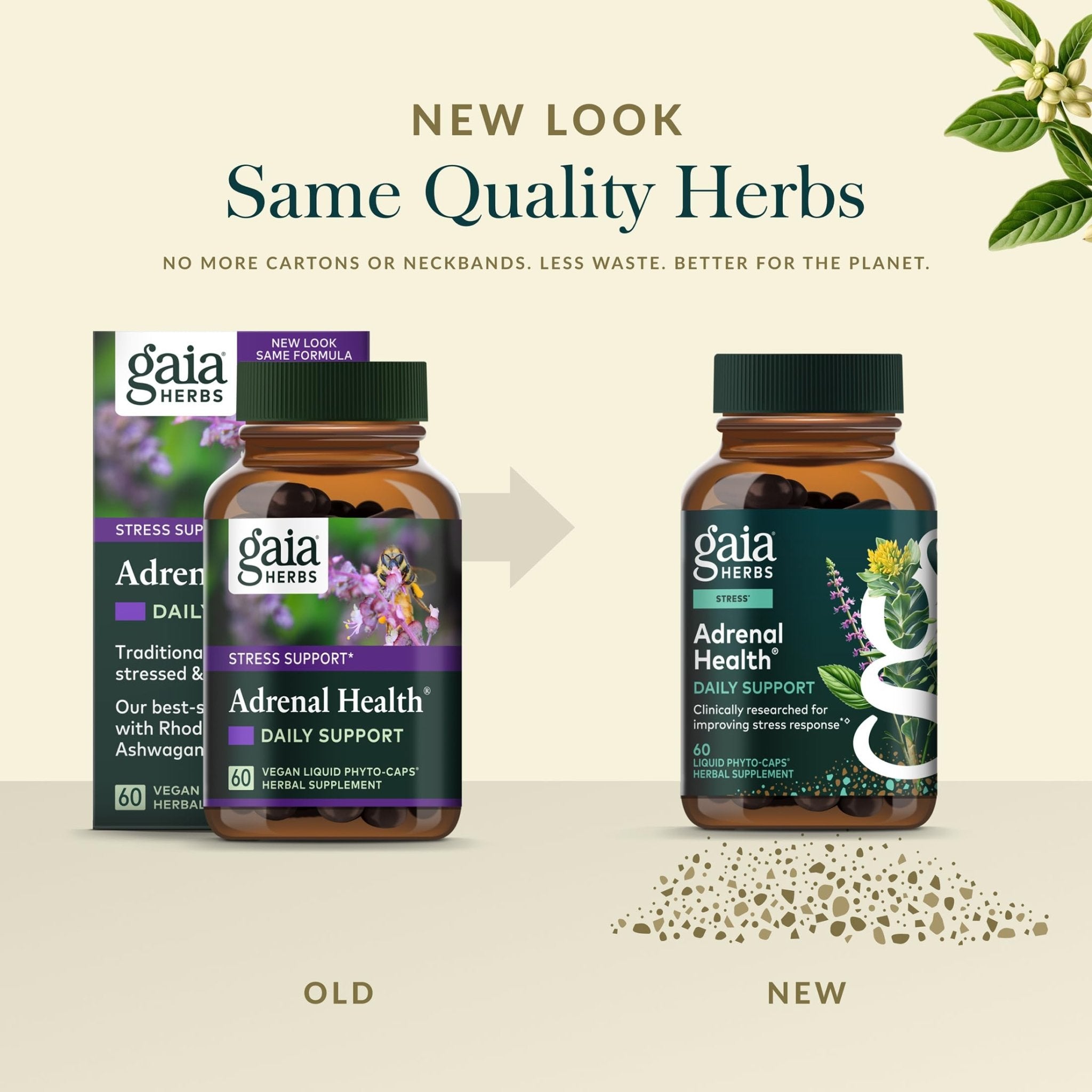 Gaia Herbs Adrenal Health Daily Support - Herbal Supplement with Ashwagandha, Holy Basil & Schisandra - Help Maintain Healthy Energy & Stress Levels* - 60 Vegan Liquid Phyto-Caps (30 Servings) - OzHealthStandard