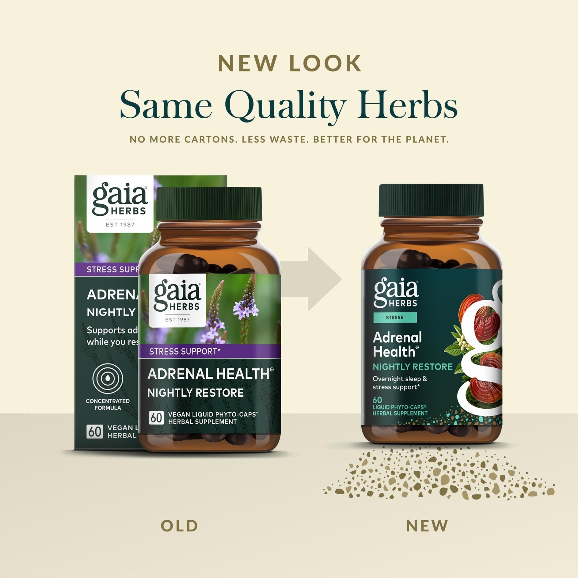 Gaia Herbs Adrenal Health Nightly Restore - Herbal Supplement with Ashwagandha, Magnolia Bark, Cordyceps, Lemon Balm & More* - 60 Vegan Liquid Phyto-Caps (30 Servings) - OzHealthStandard